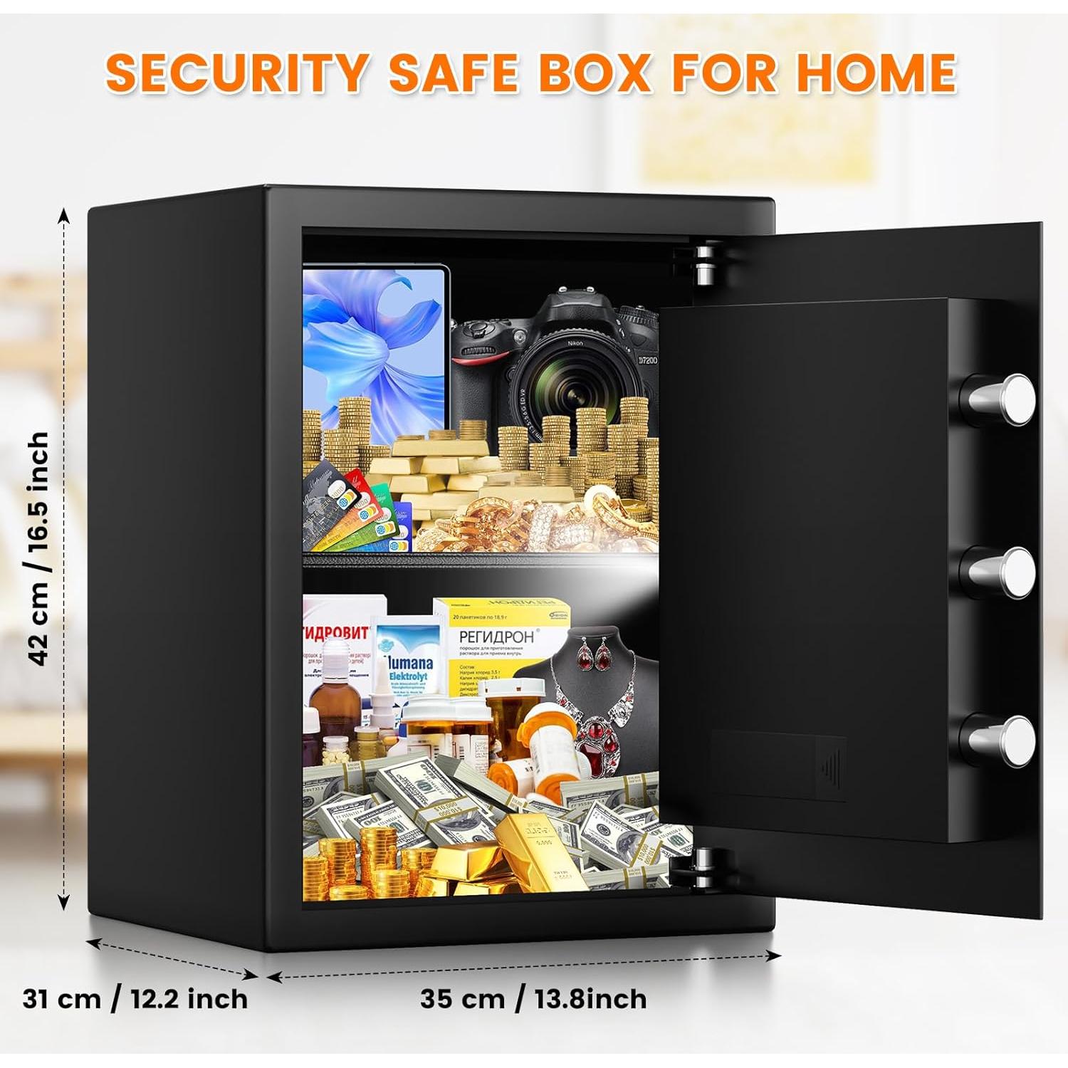 Caja Fuerte RXUJYC 3.2 Pies Cúbicos con Alarma y Luz Interior