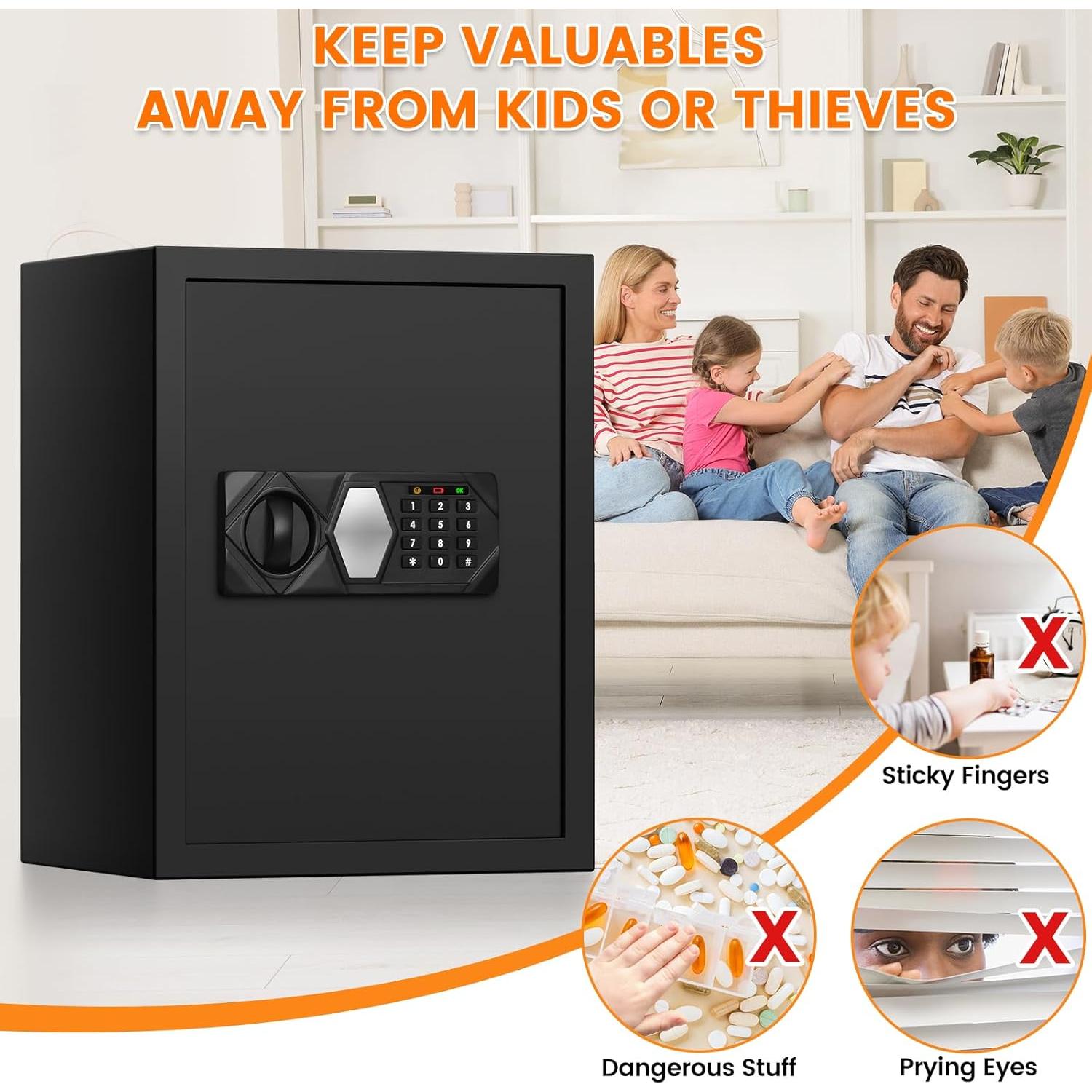 Caja Fuerte RXUJYC 3.2 Pies Cúbicos con Alarma y Luz Interior