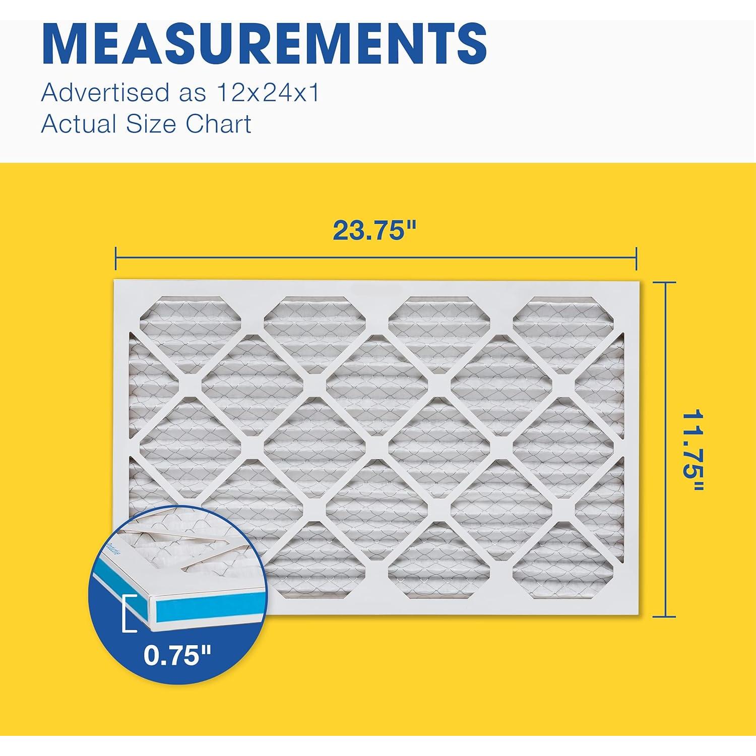 Filtros de Aire Plisados Aerostar MERV 8 - 4 Paquete 29.85x60.32x1.91 cm