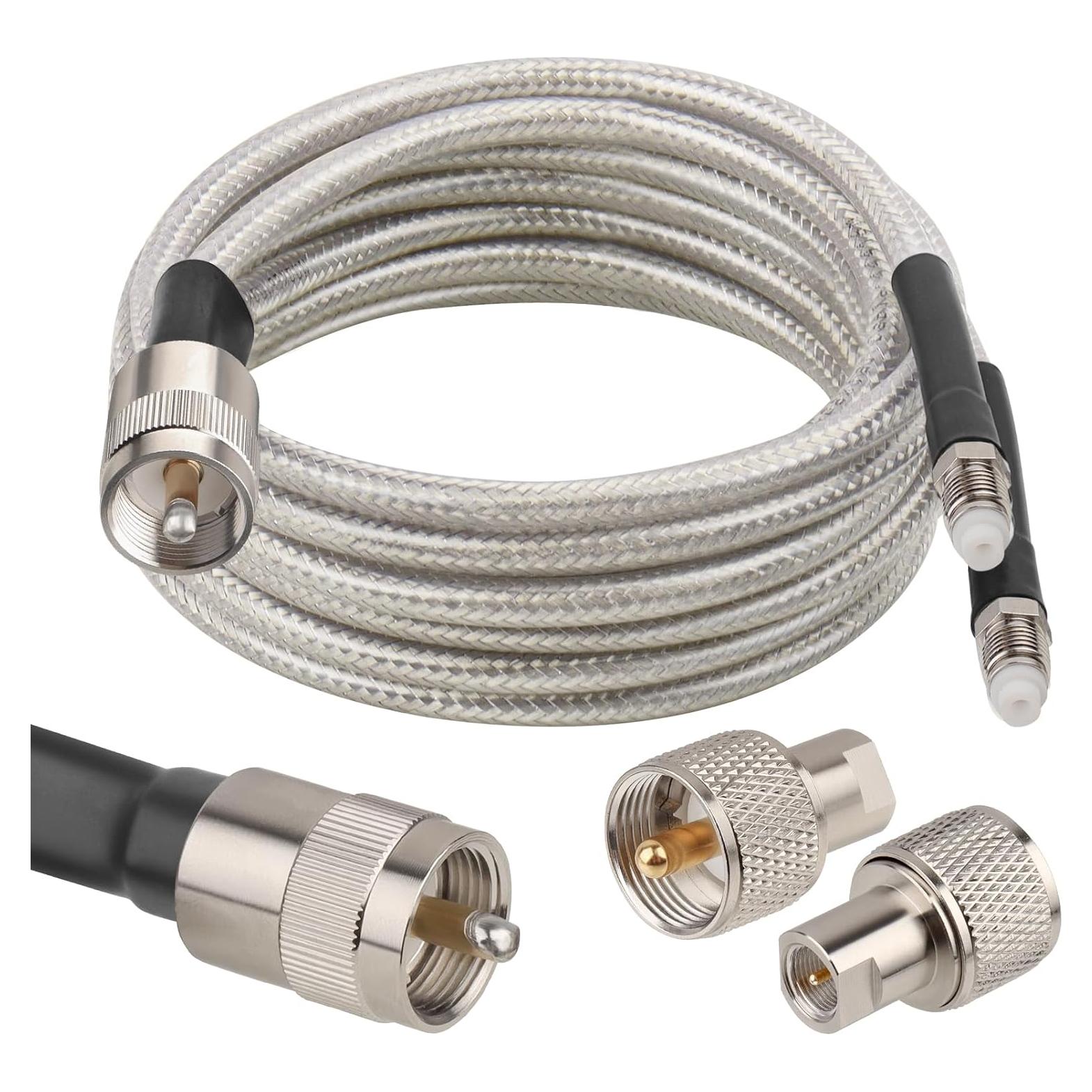 Cable Coaxial RG8X Doble CB 1.83M con Conectores PL-259 y FME