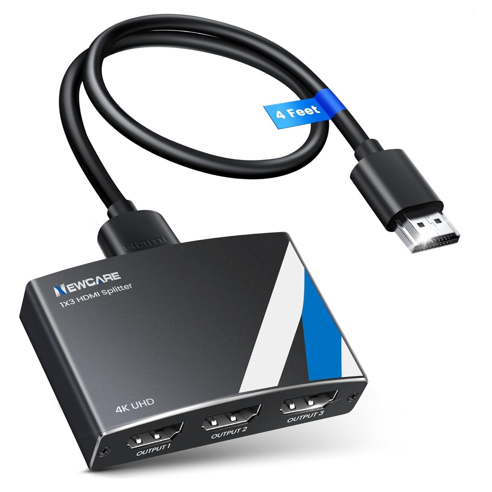 Divisor HDMI 4K NEWCARE 1x3 Salidas con Cable de 1.2m