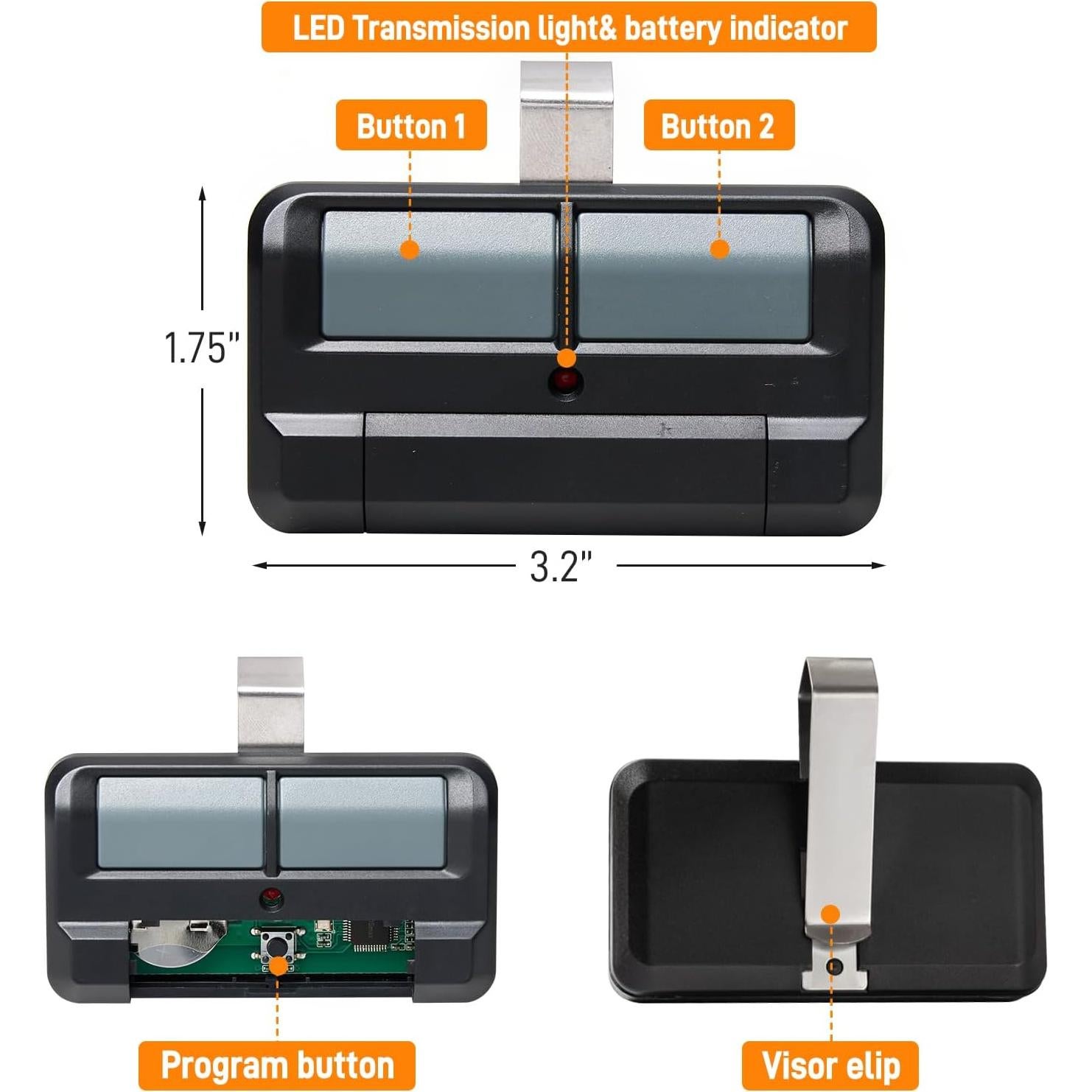 Control Remoto 892LT Liftmaster 2 Botones Seguridad+ 2.0