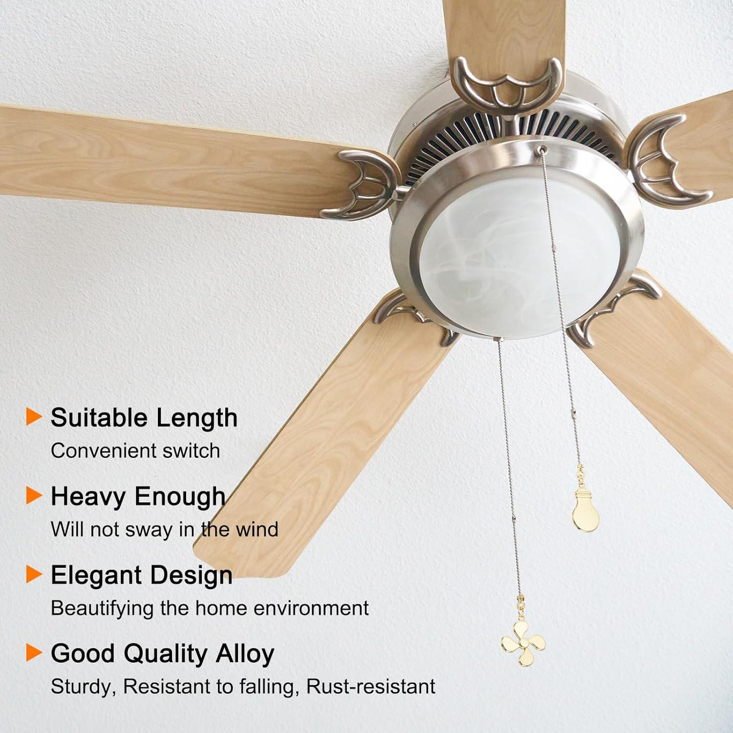 Extensión Cadena Tirar Ventilador Techo uxcell 6 Piezas Negro