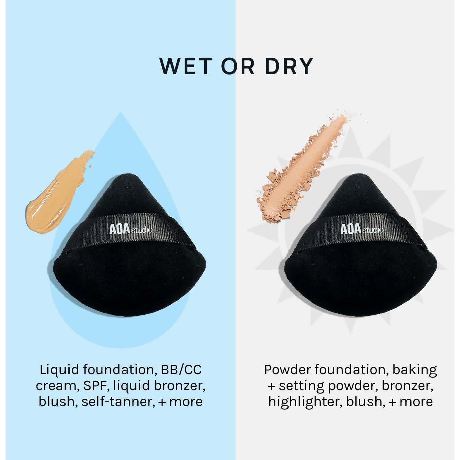 Conjunto de 6 Esponjas de Maquillaje AOA Studio Velvet Puffs