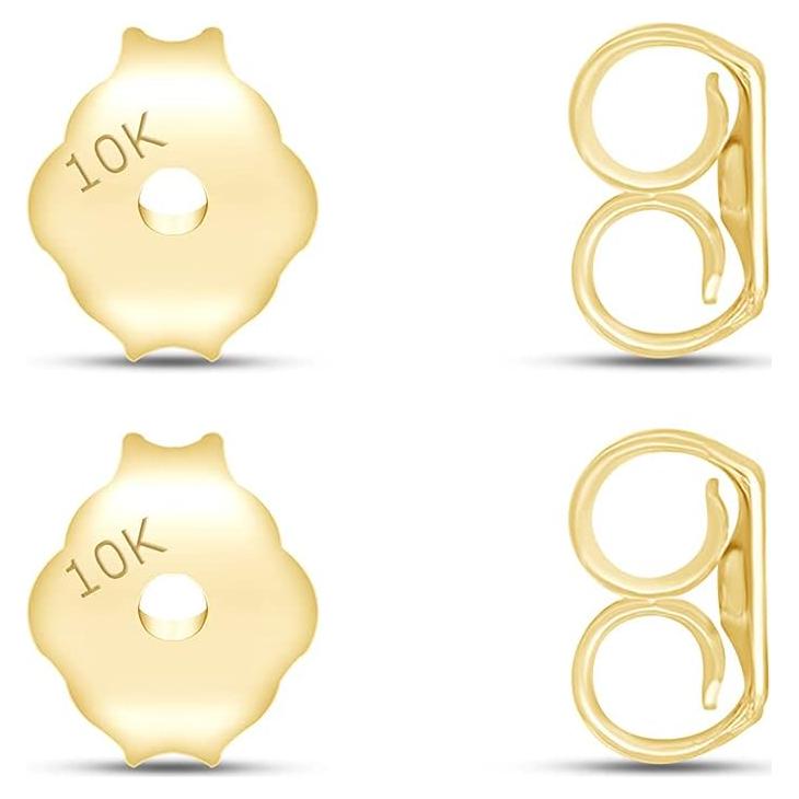 Pendientes de Oro Amarillo Sólido 10k AFFY - Conjunto de 2 Pares