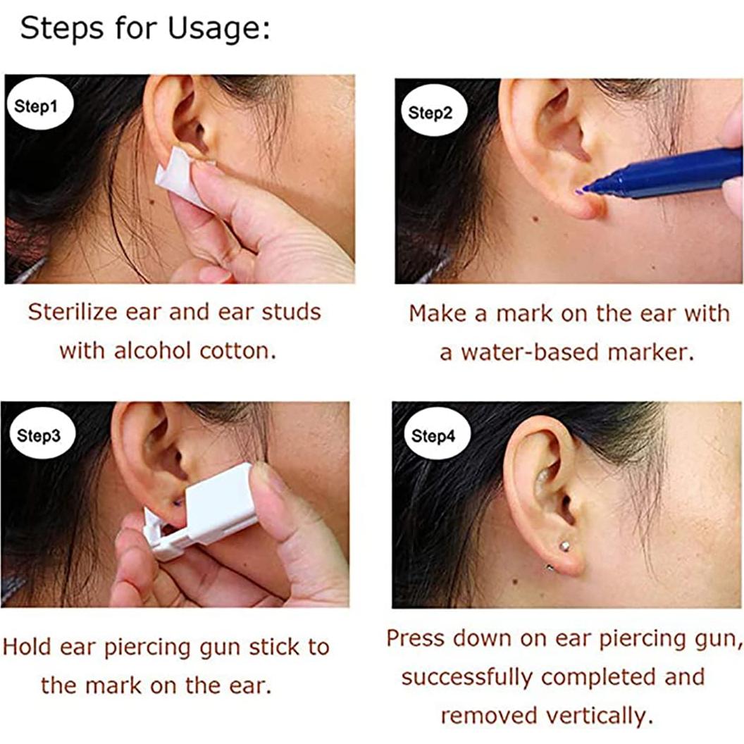 Paquete de 2 Pistolas de Perforación de Orejas QIXINWANG con Pendientes