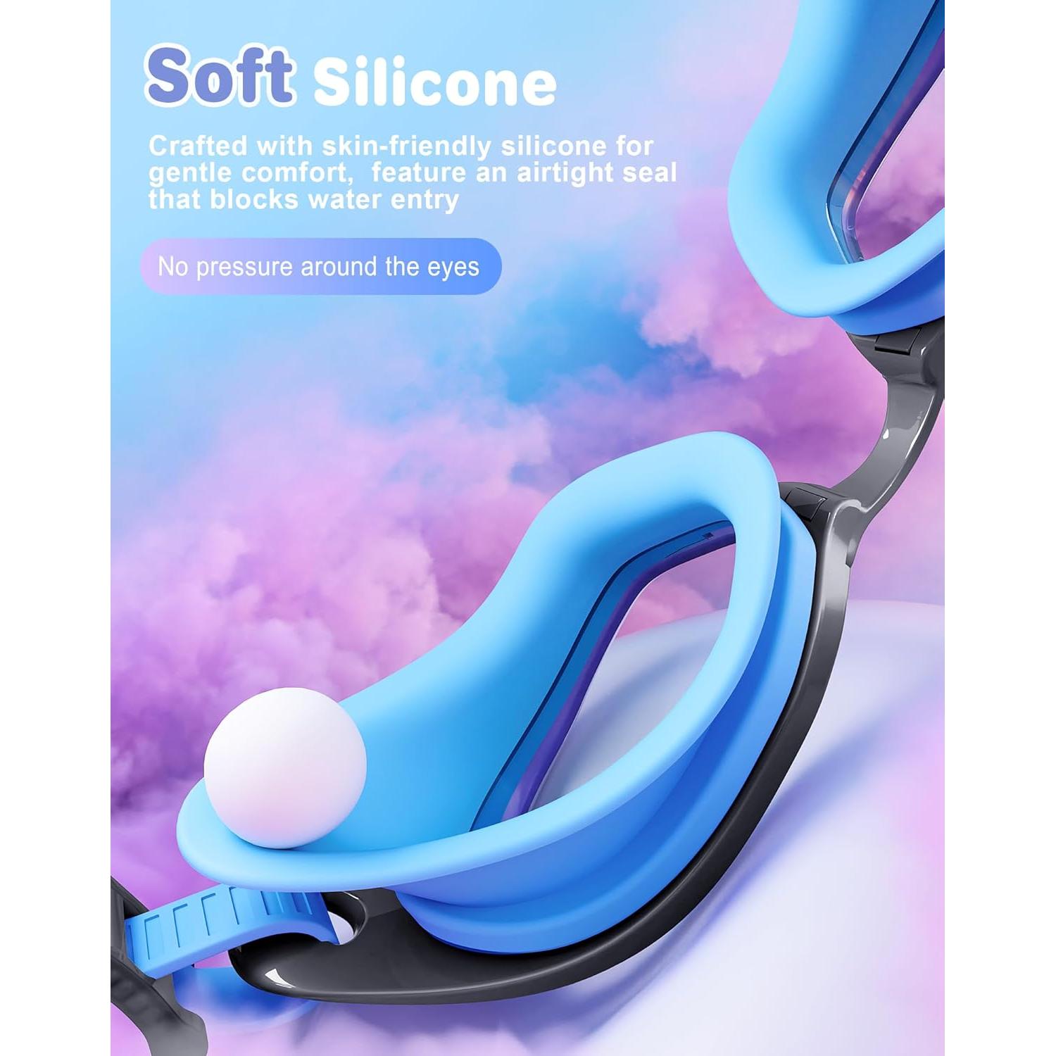 Gafas de natación para niños 6-14 años - Silicona suave, anti-vaho
