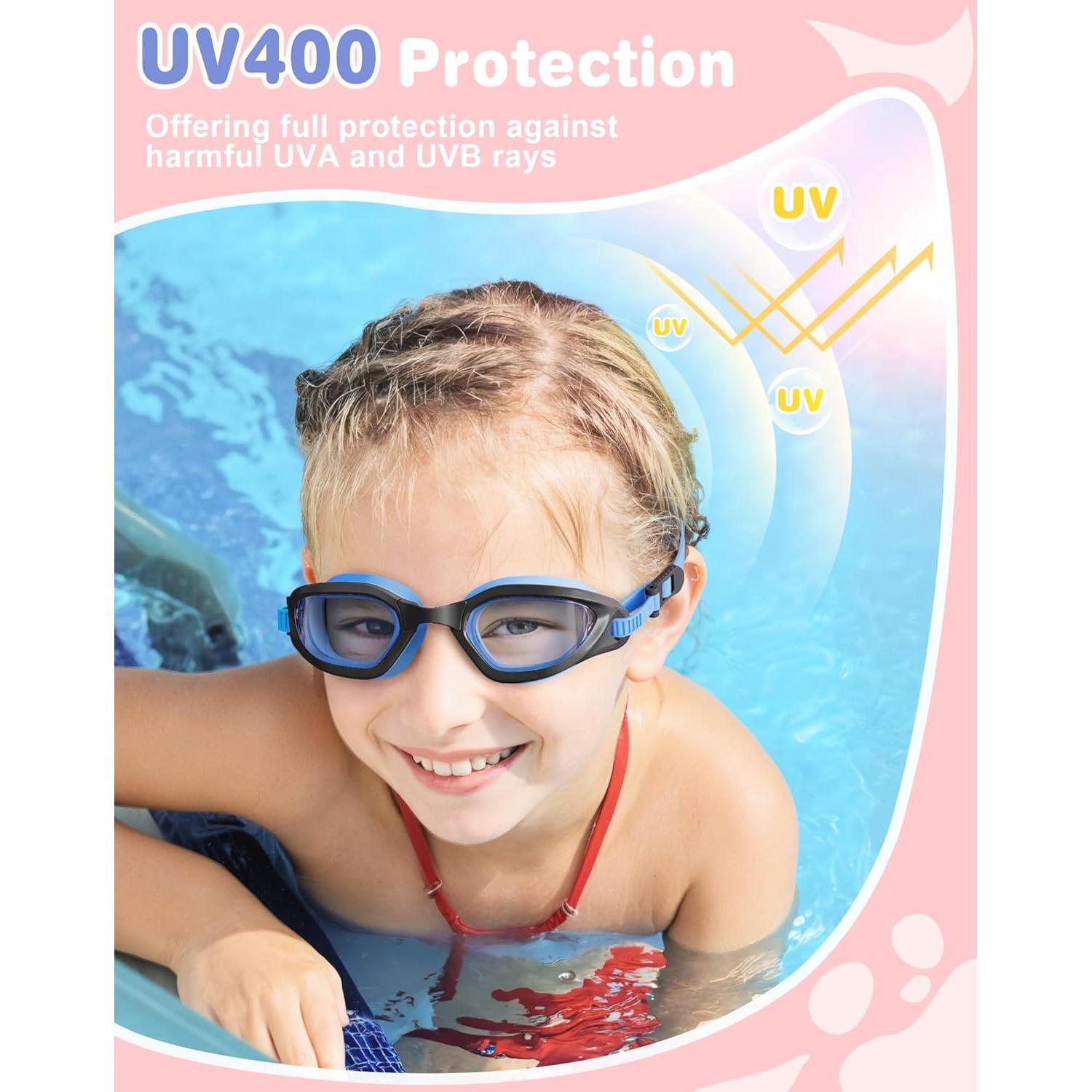 Gafas de natación para niños 6-14 años - Silicona suave, anti-vaho