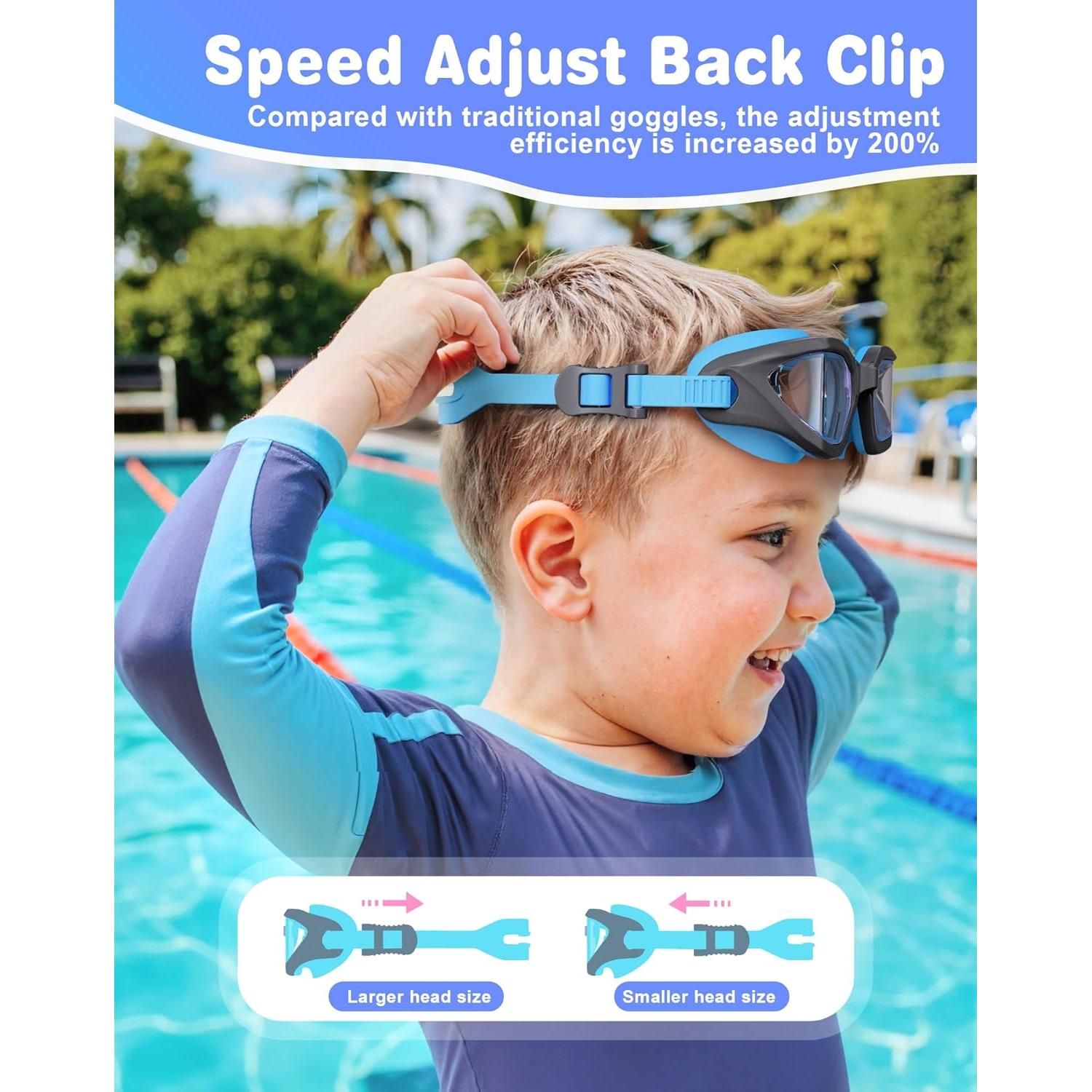 Gafas de natación para niños 6-14 años - Silicona suave, anti-vaho