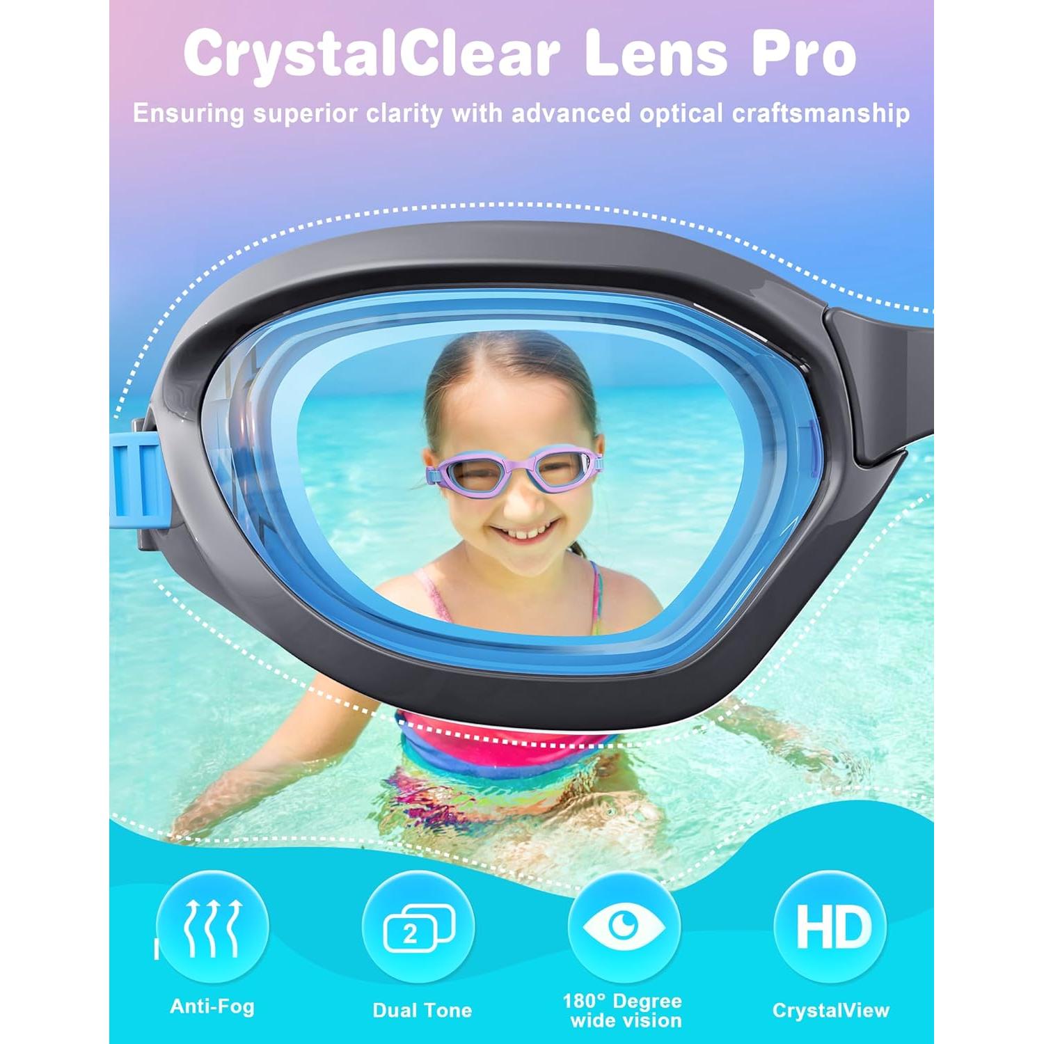 Gafas de natación para niños 6-14 años - Silicona suave, anti-vaho