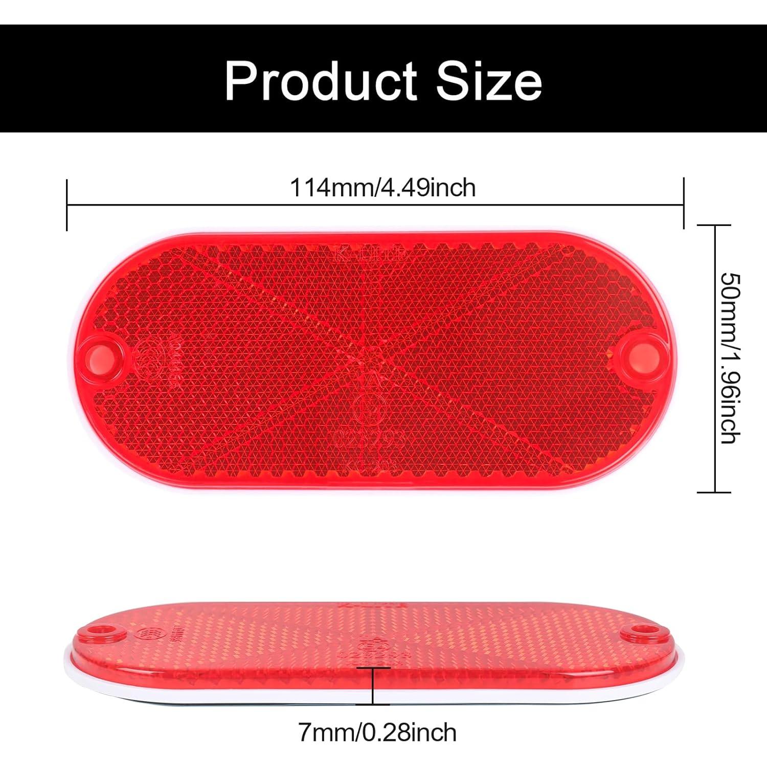 Paquete de 10 Reflectores Ovalados Autoadhesivos Yinaolan 11.4x5 cm