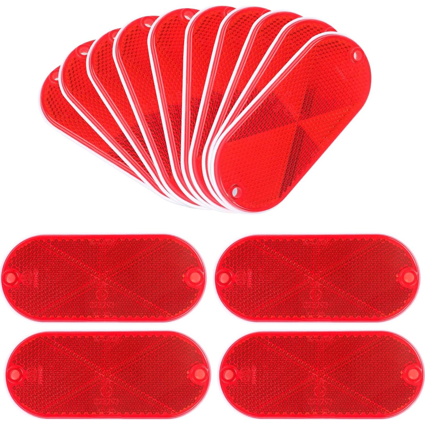 Paquete de 10 Reflectores Ovalados Autoadhesivos Yinaolan 11.4x5 cm