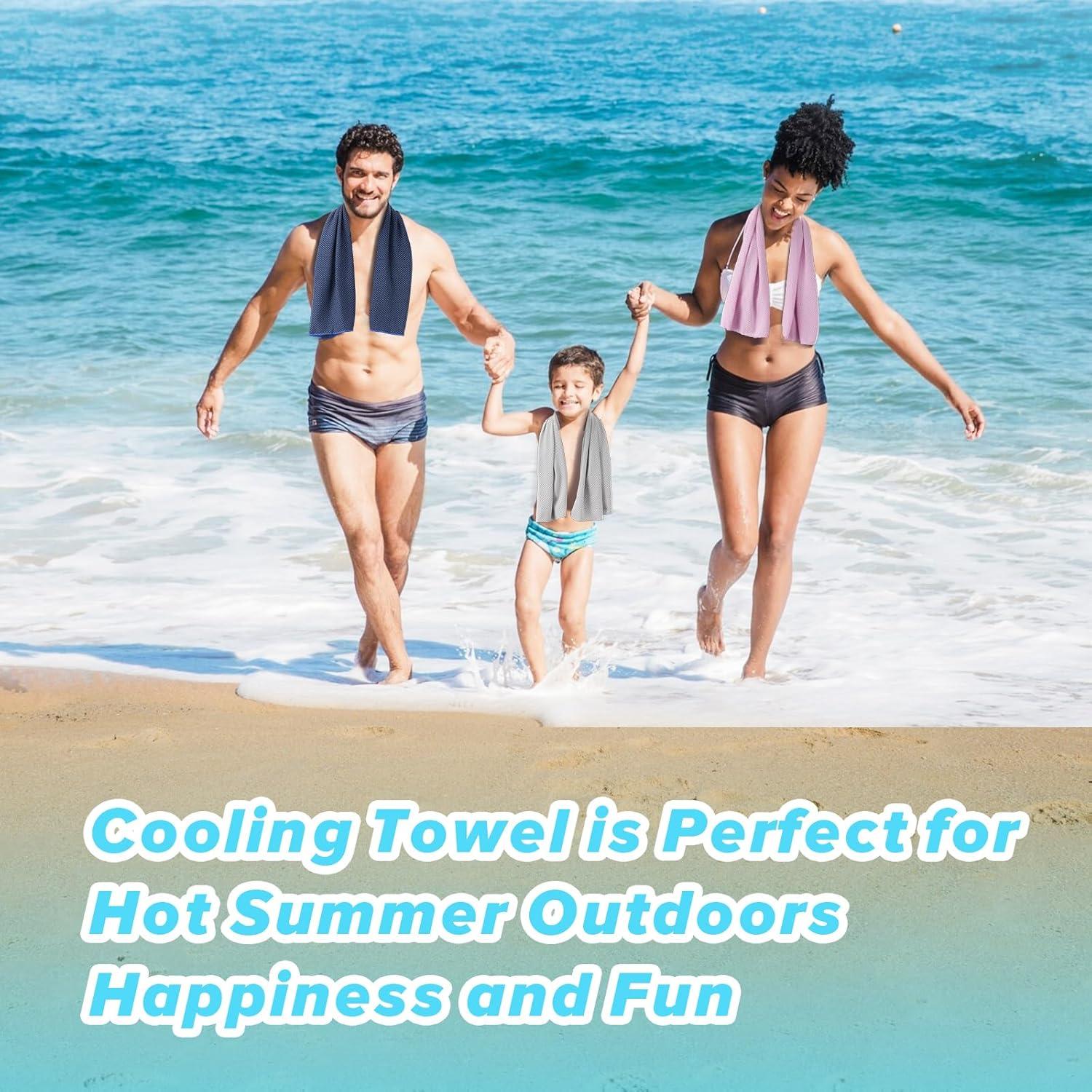 Toalla Enfriadora JAGJOG 101.6x30.5cm Microfibra Gris Reutilizable