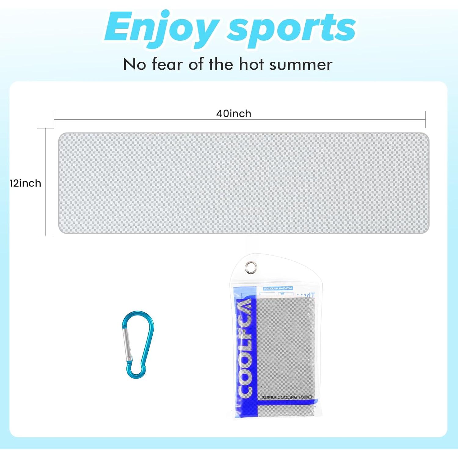 Toalla Enfriadora JAGJOG 101.6x30.5cm Microfibra Gris Reutilizable