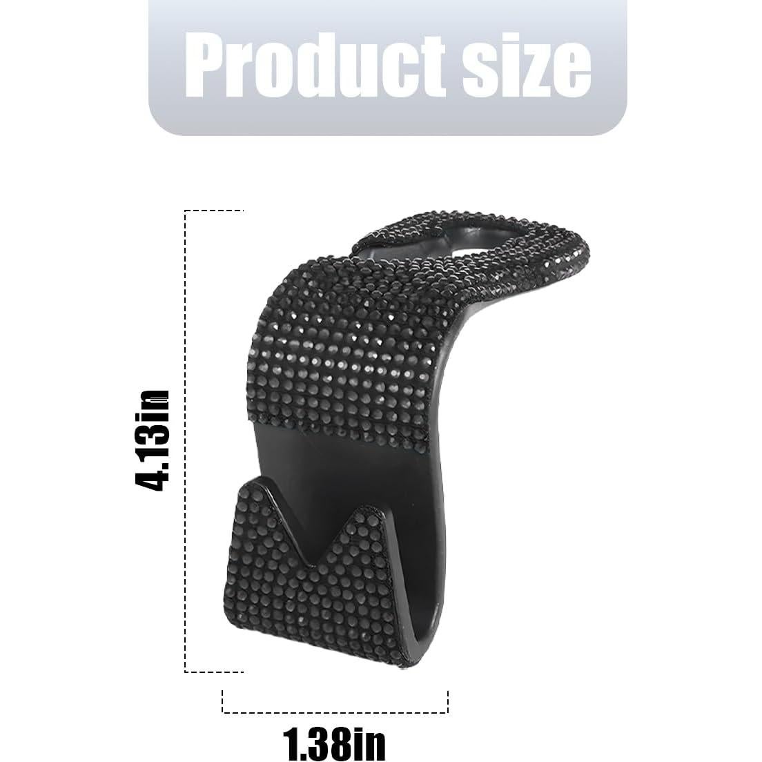 Ganchos para reposacabezas de coche KHGUZ, 2PCS, Bling Negro