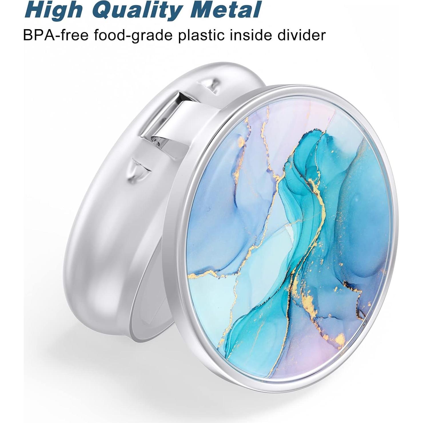 Estuche de Pastillas Aiawoxc Color Mármol 5.58cm - Organizador Portátil