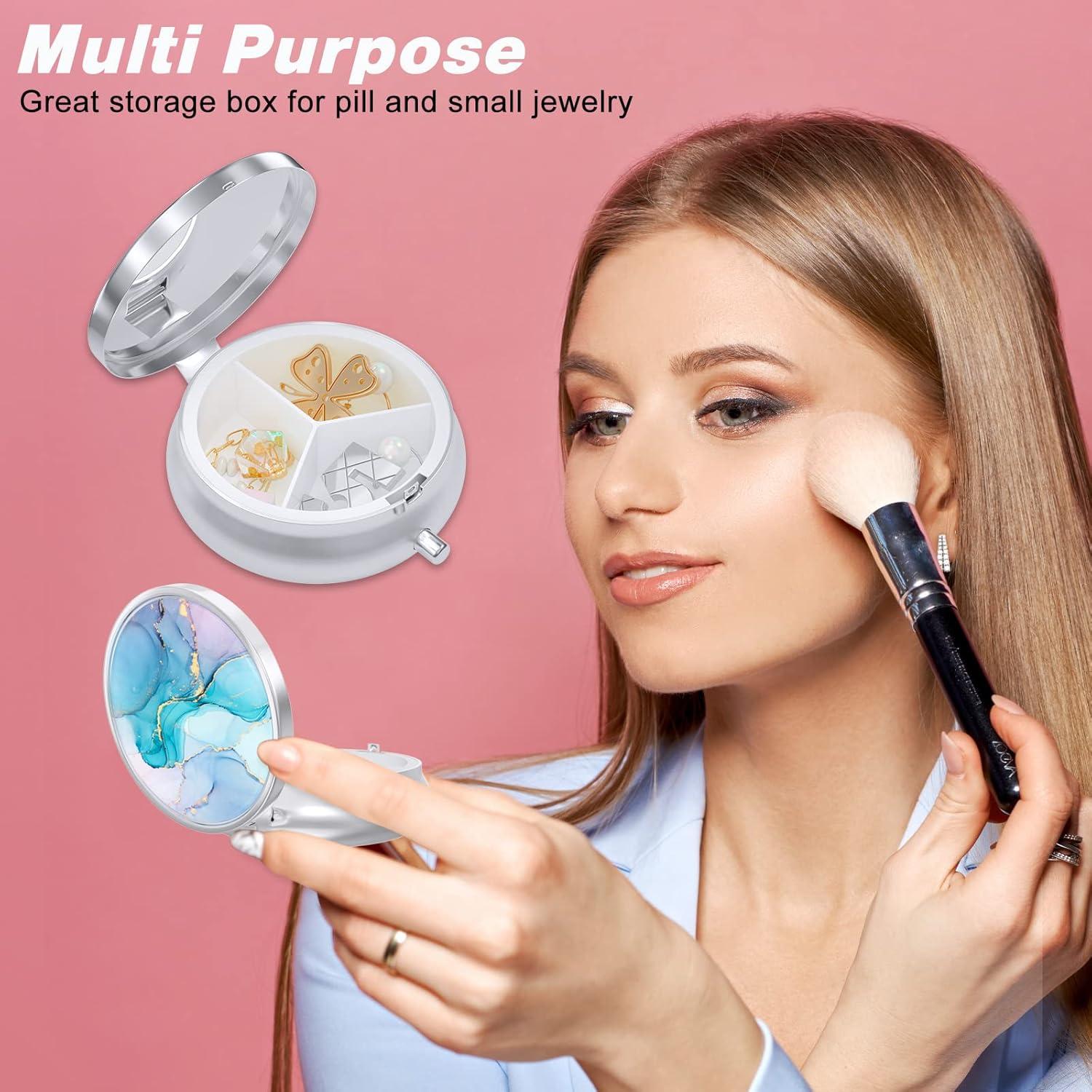 Estuche de Pastillas Aiawoxc Color Mármol 5.58cm - Organizador Portátil