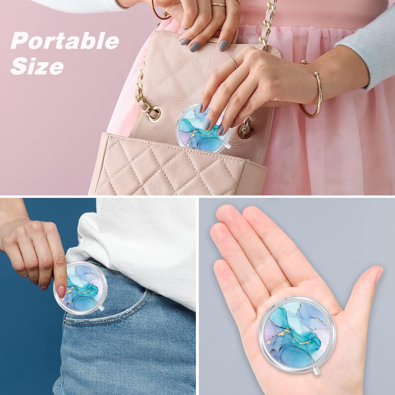 Estuche de Pastillas Aiawoxc Color Mármol 5.58cm - Organizador Portátil