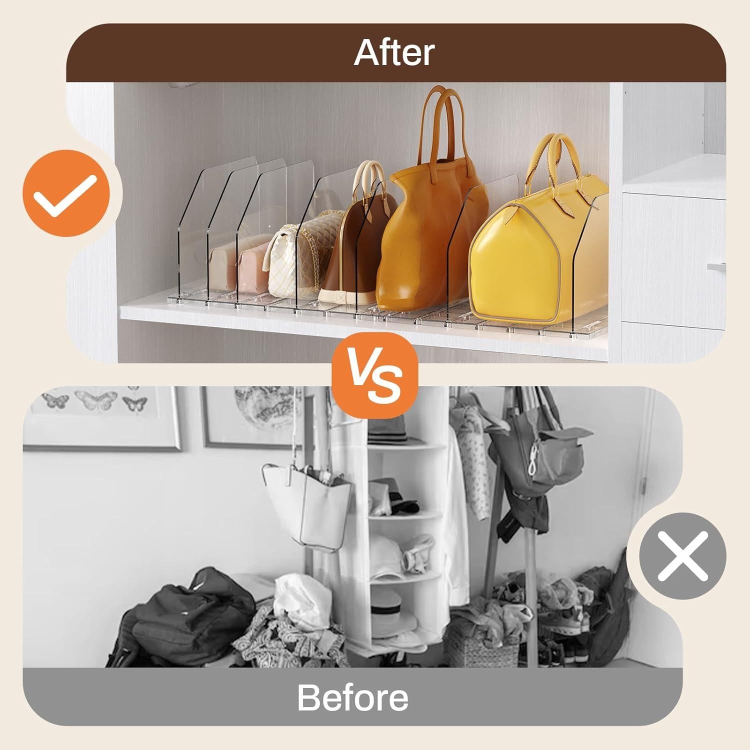 Organizador de Bolsos GotSpace Transparente Ajustable 2-Pack