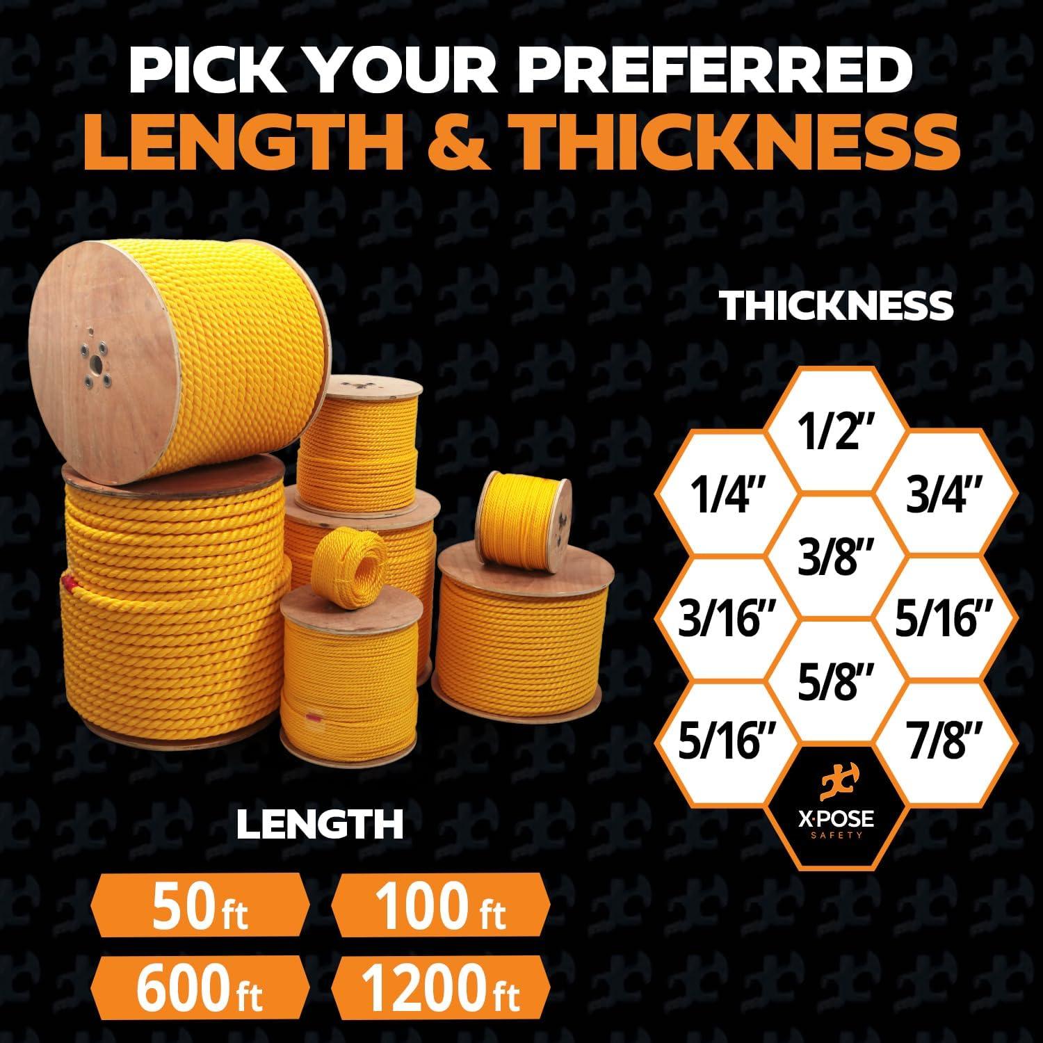 Cuerda de Polipropileno Amarilla 1/2" x 182.88m Xpose Safety