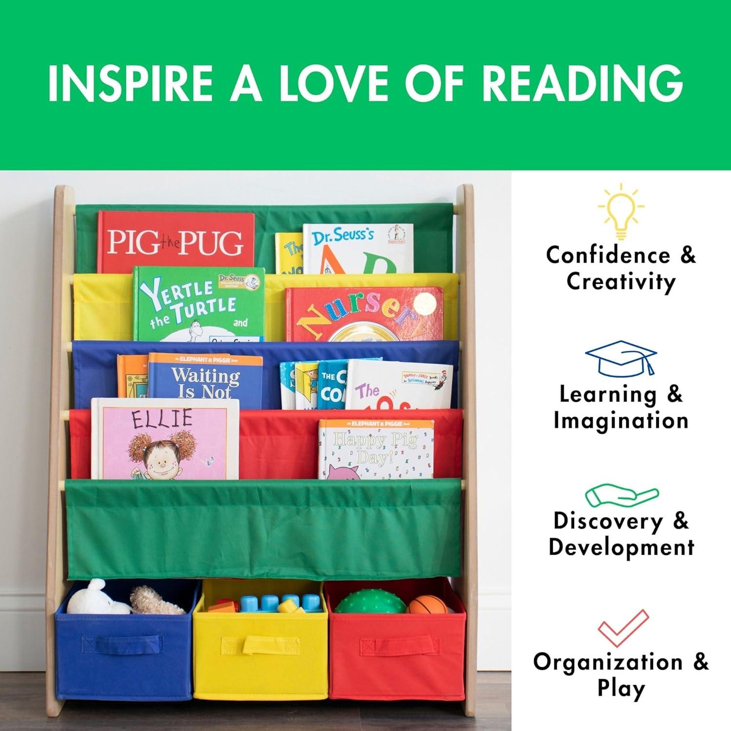 Estantería para Niños Humble Crew 4 Niveles y 3 Contenedores