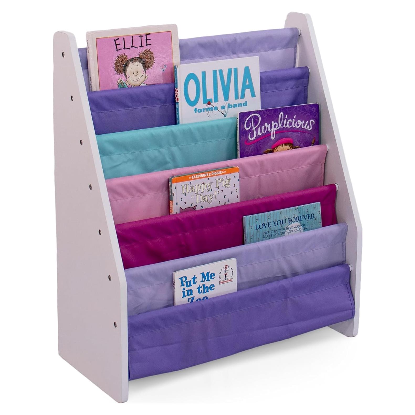 Estantería para libros niños Humble Crew 6 niveles blanca/rosa/púrpura