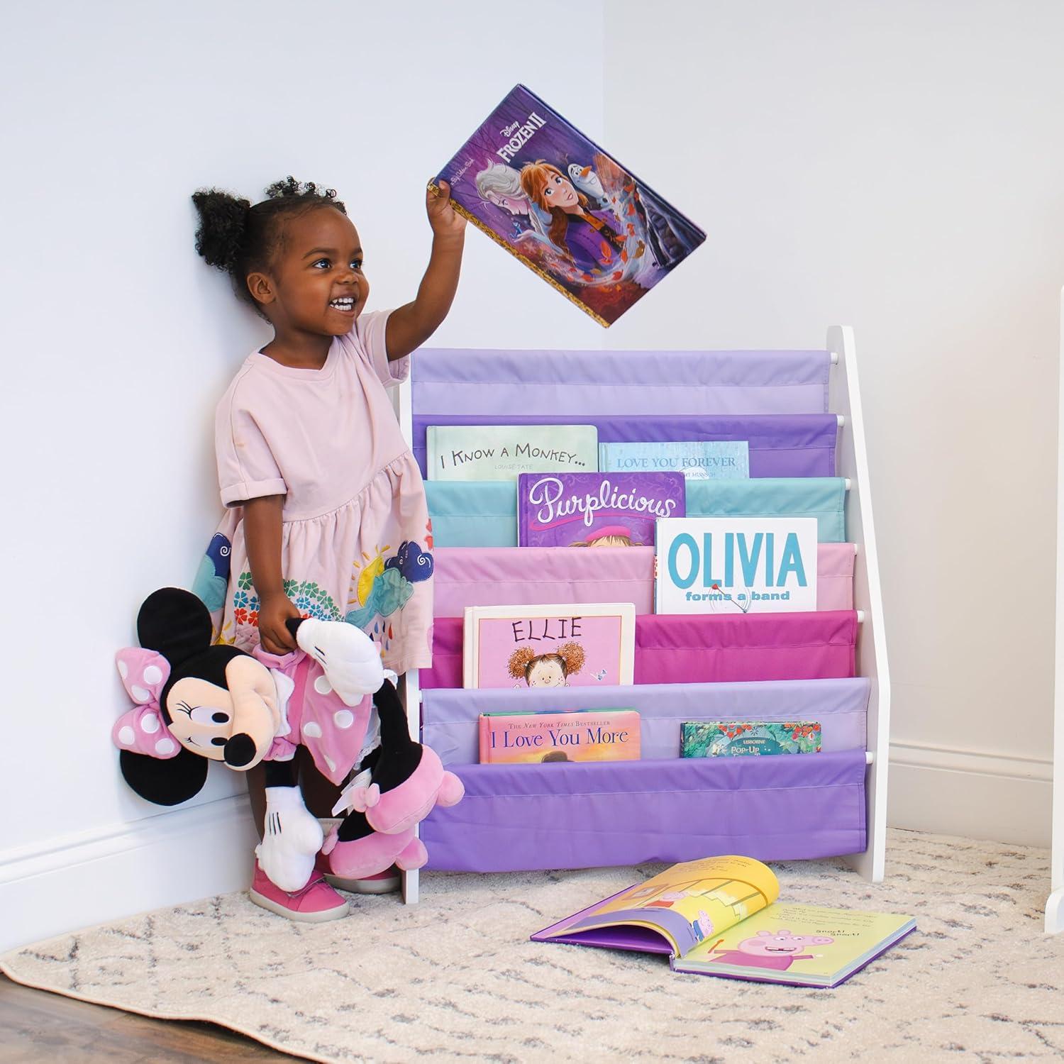 Estantería para libros niños Humble Crew 6 niveles blanca/rosa/púrpura