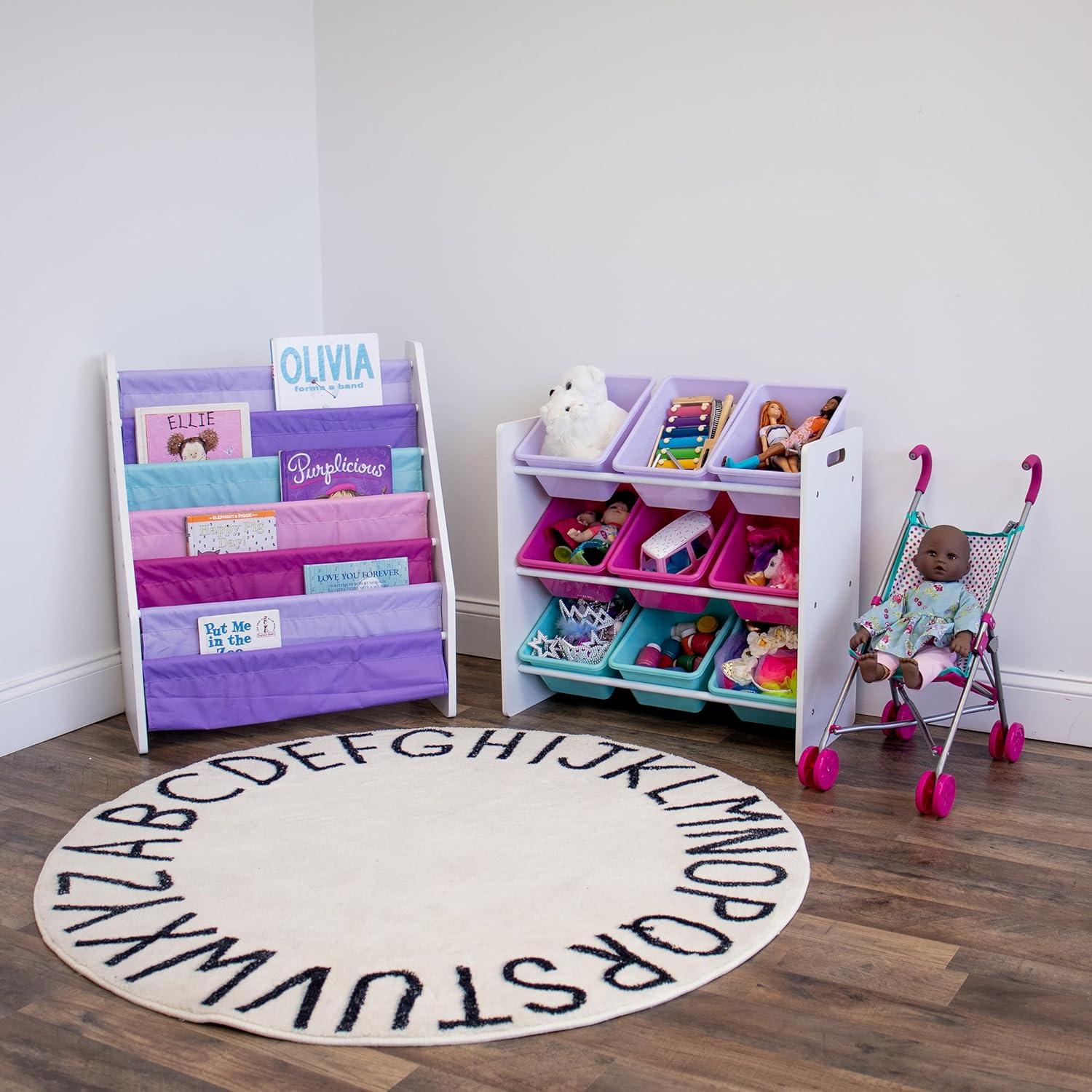 Estantería para libros niños Humble Crew 6 niveles blanca/rosa/púrpura