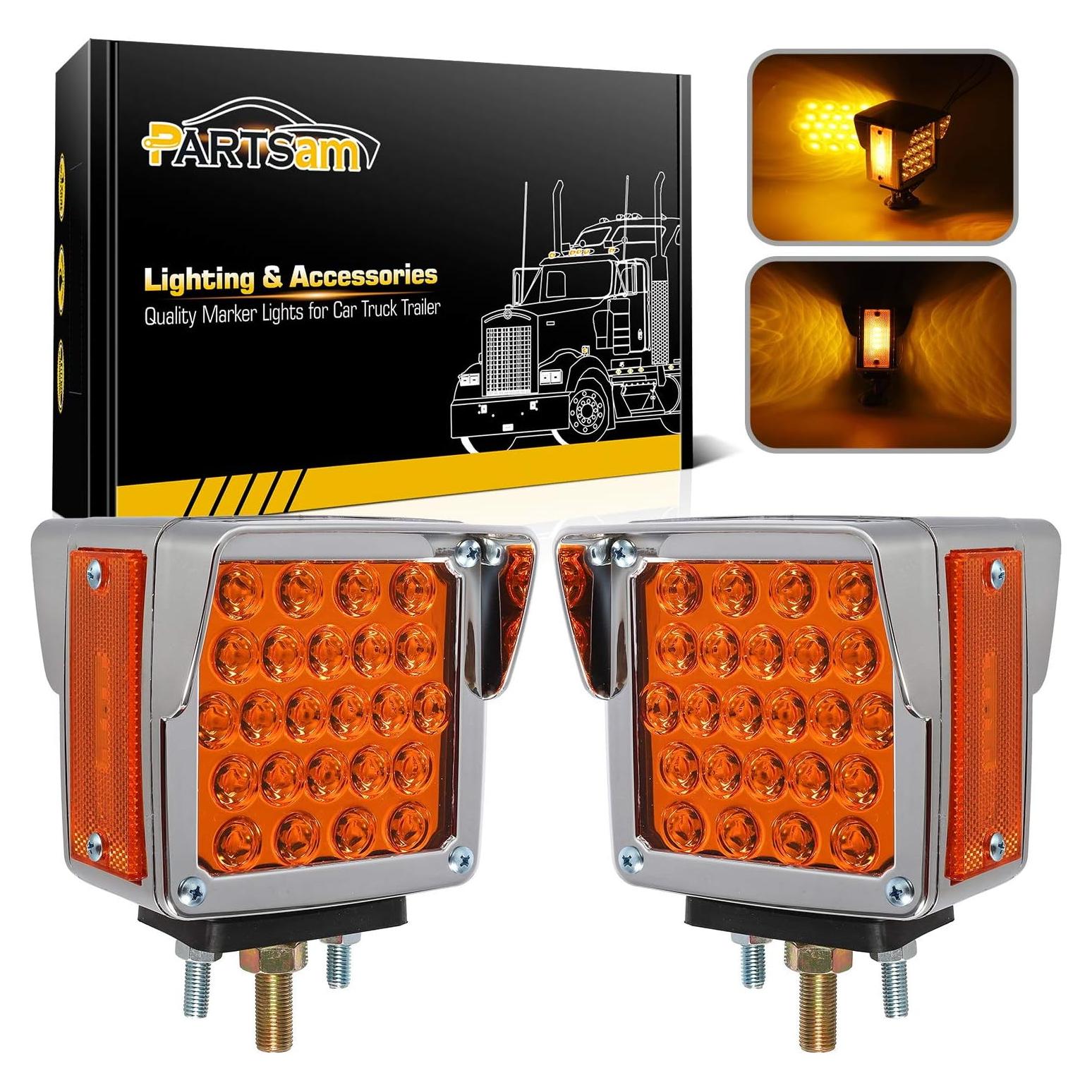 Luces LED de Doble Cara Partsam 52 LED Ámbar para Remolque