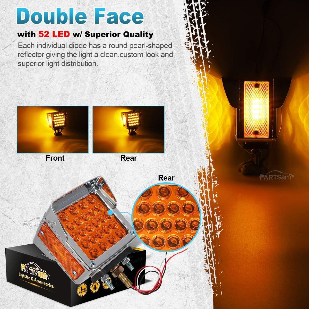 Luces LED de Doble Cara Partsam 52 LED Ámbar para Remolque