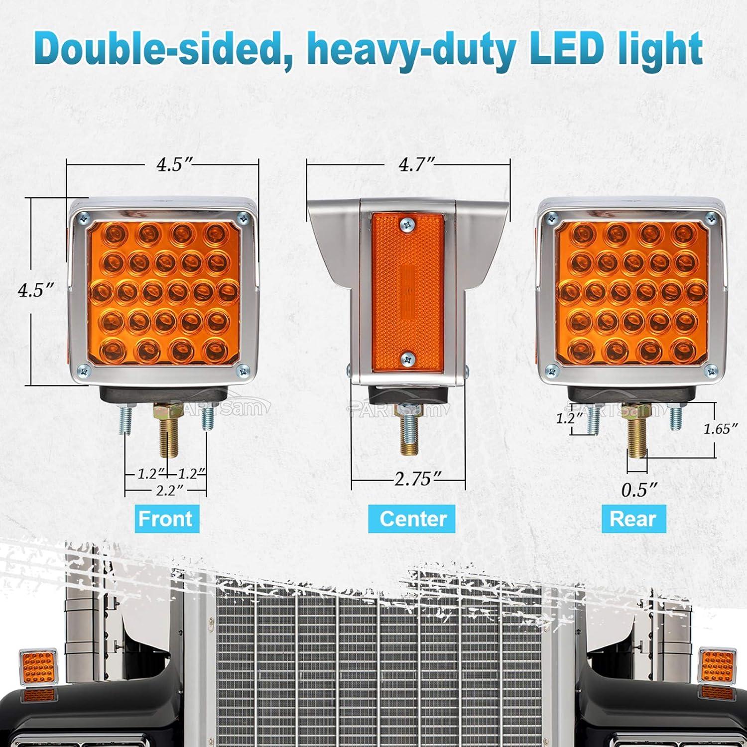 Luces LED de Doble Cara Partsam 52 LED Ámbar para Remolque