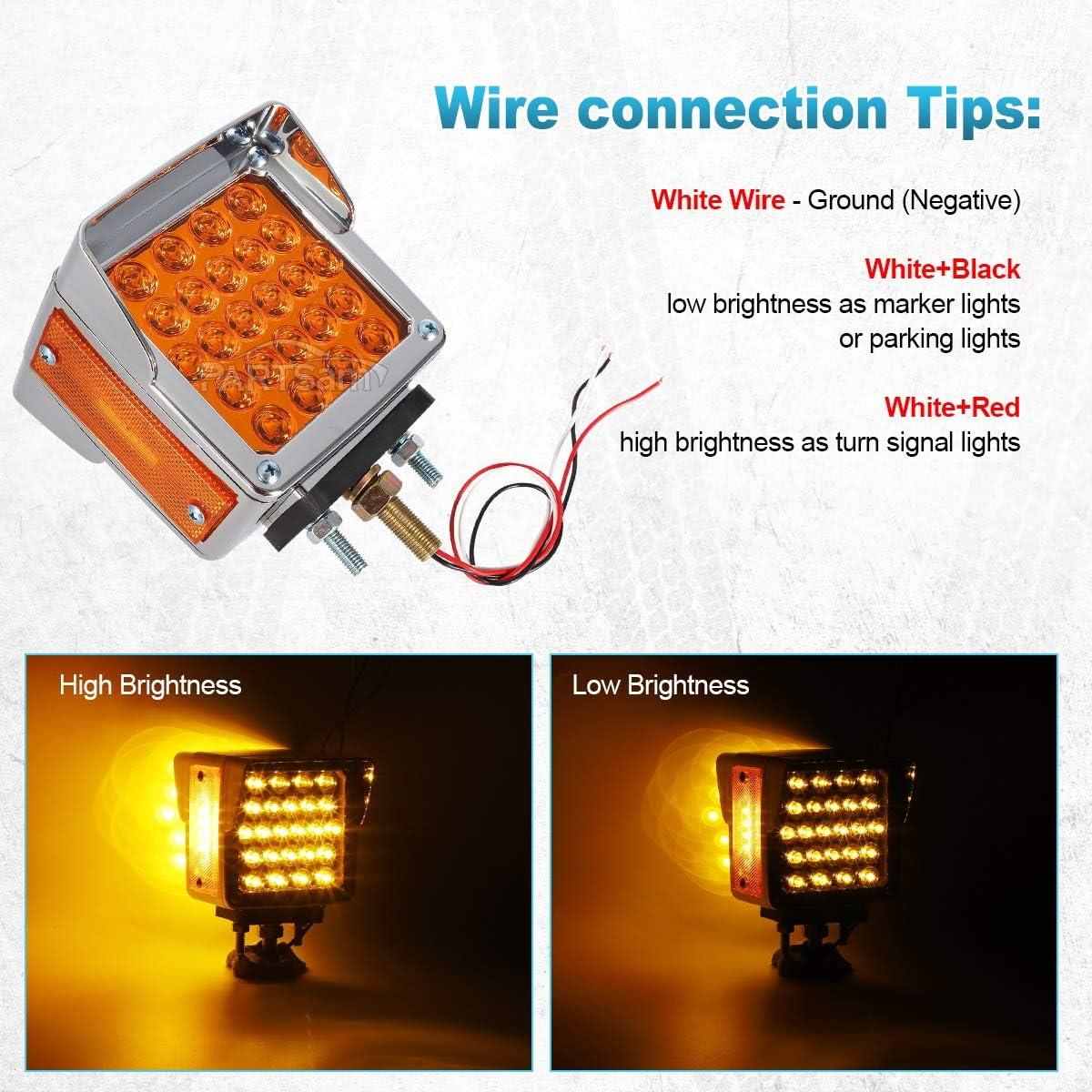 Luces LED de Doble Cara Partsam 52 LED Ámbar para Remolque
