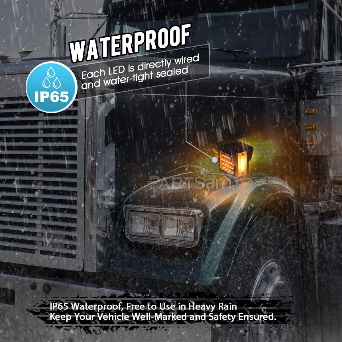 Luces LED de Doble Cara Partsam 52 LED Ámbar para Remolque