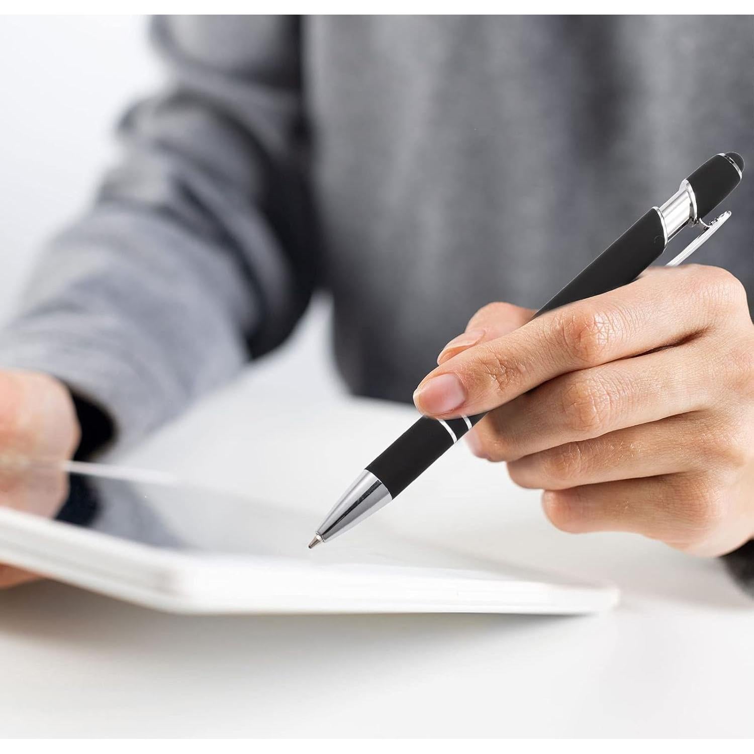 Bolígrafos 2 en 1 Zonon Metal 8 Piezas Punta Media Tinta Negra