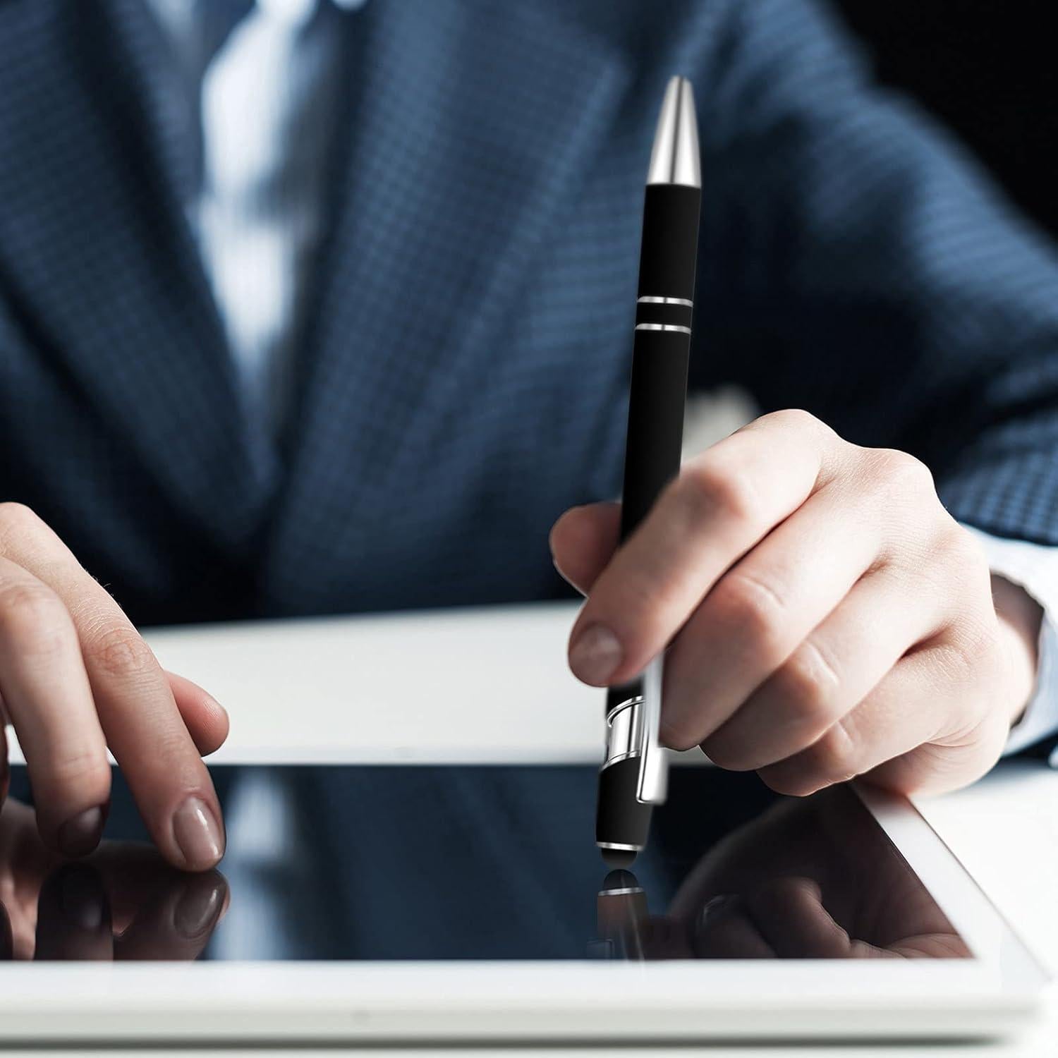 Bolígrafos 2 en 1 Zonon Metal 8 Piezas Punta Media Tinta Negra