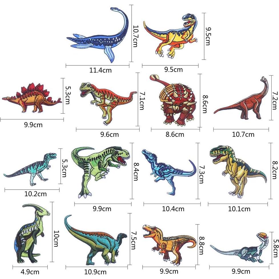 Parches de Bordado CCINEE 14 Piezas Dinosaurios Decorativos