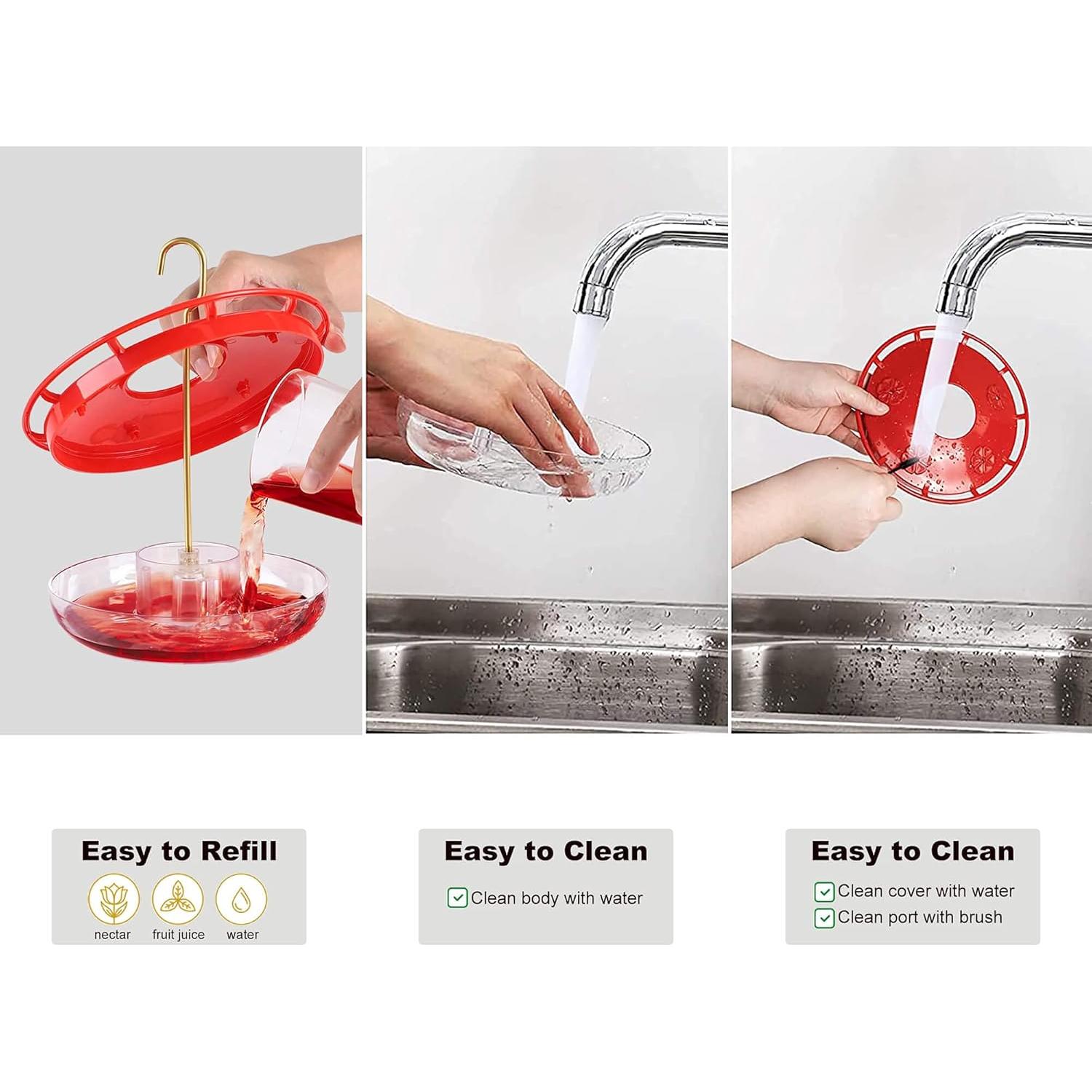 Comedero para Colibríes ALLSLOTX 16 oz 5 Puertos A Prueba de Fugas