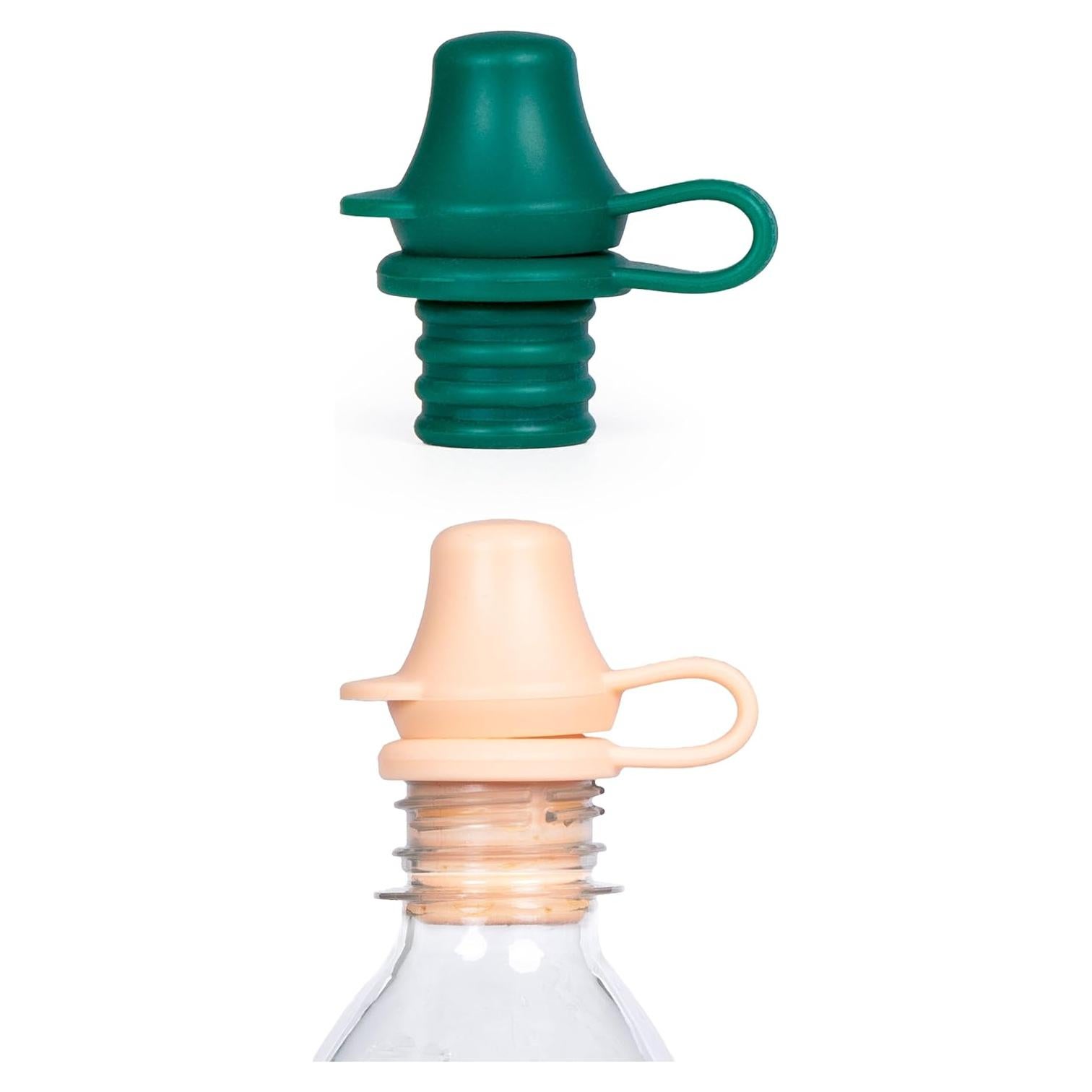 Tapa de Botella de Agua Kiddikap - Silicona Pastel - 2 Unidades