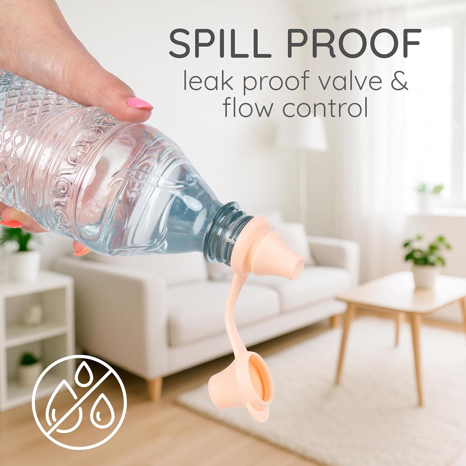 Tapa de Botella de Agua Kiddikap - Silicona Pastel - 2 Unidades