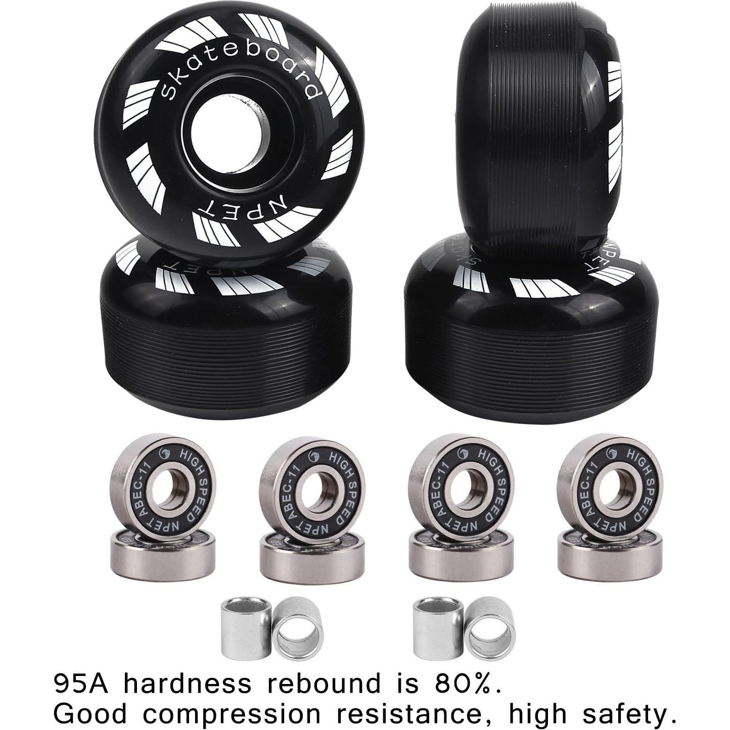 Conjunto de Patineta NPET 52mm con 8 Rodamientos ABEC-11