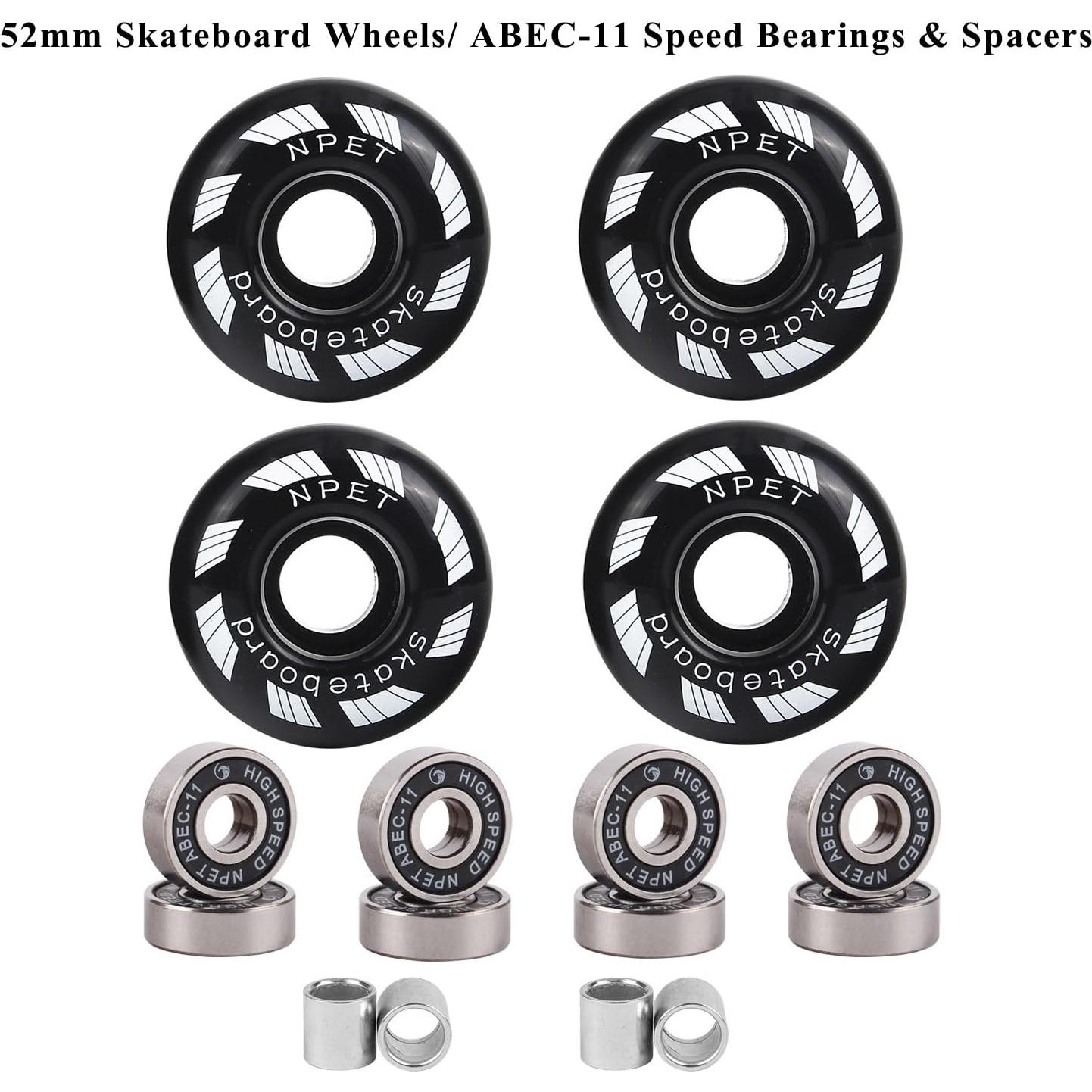 Conjunto de Patineta NPET 52mm con 8 Rodamientos ABEC-11