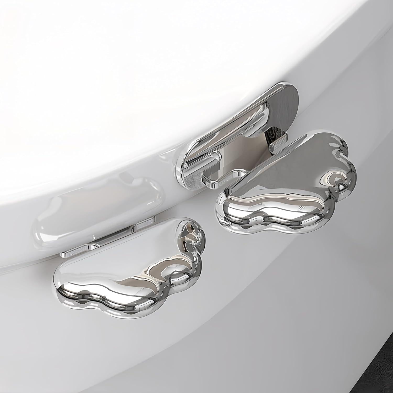 Soporte para Tapa de Inodoro Autoadhesivo Werdecade Plata