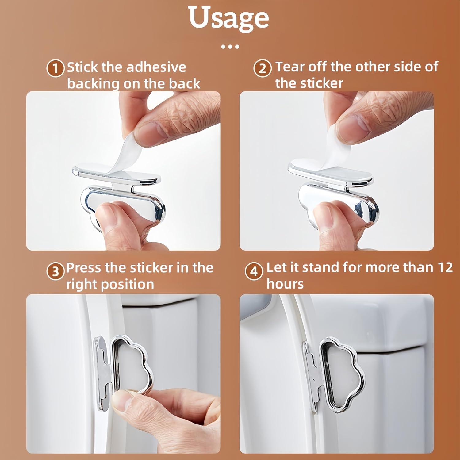 Soporte para Tapa de Inodoro Autoadhesivo Werdecade Plata