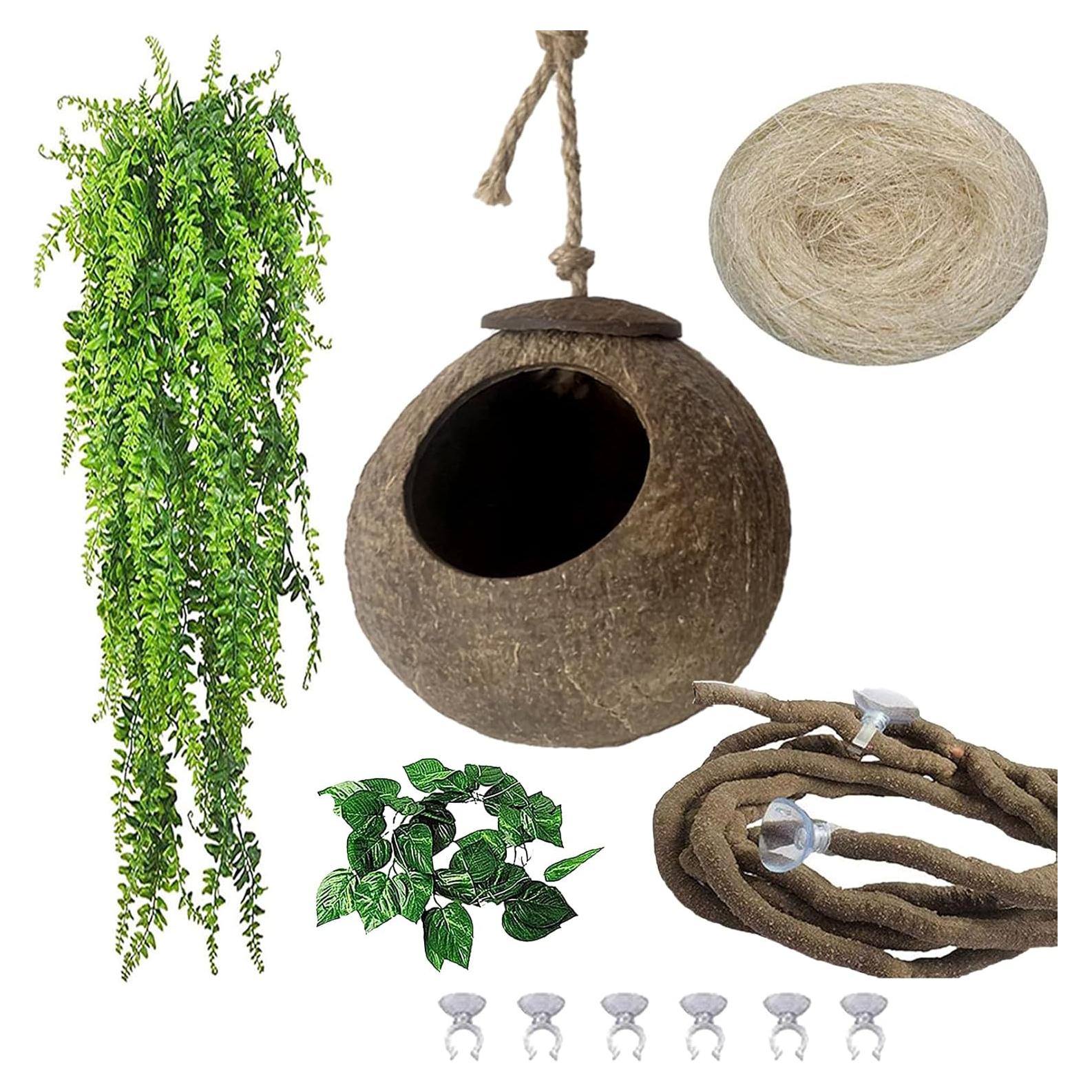 Escondite de Coco Natural para Reptiles MUYG 27x14cm