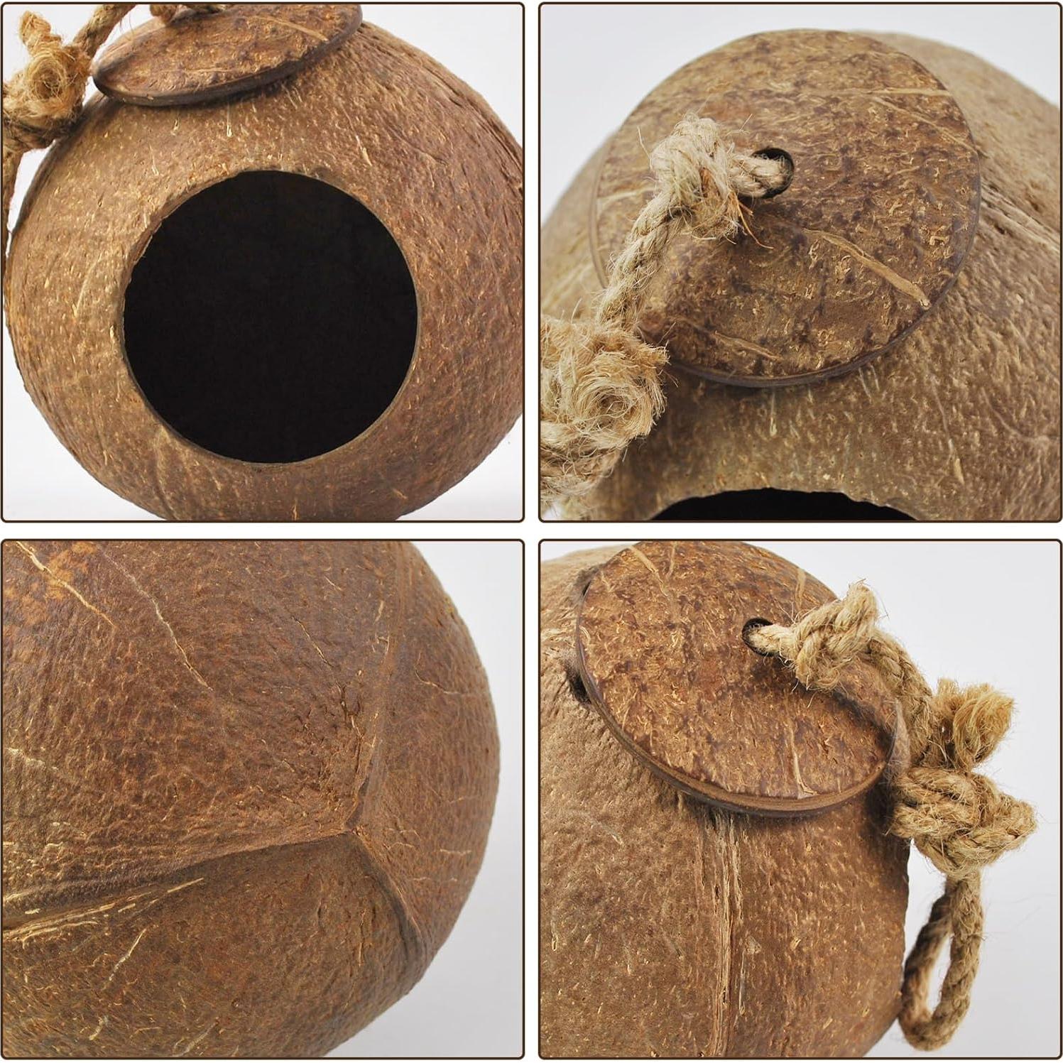 Escondite de Coco Natural para Reptiles MUYG 27x14cm