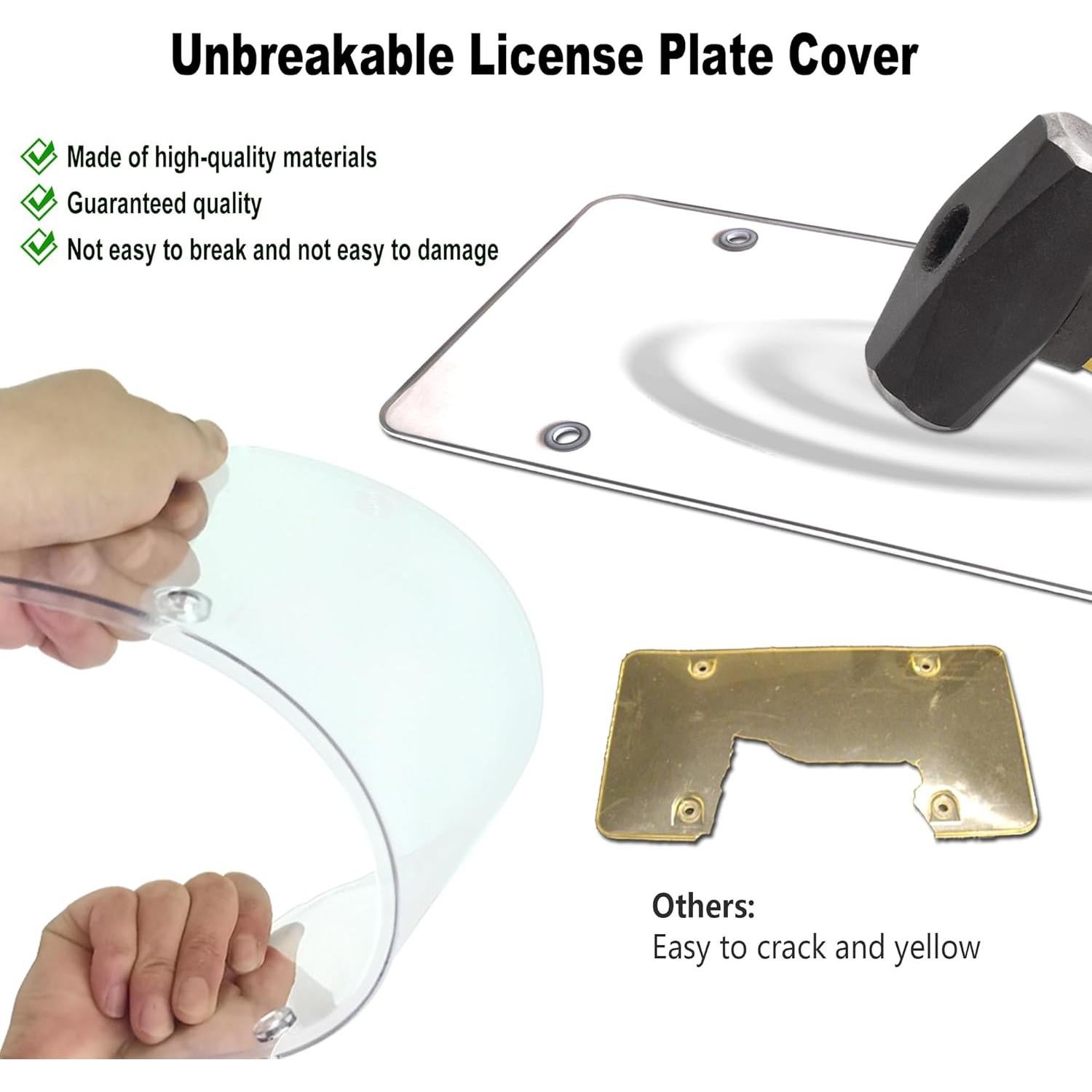 Combo Marco de Placa de Licencia FBJTDQ - Metal Carbono 30.48x15.24cm