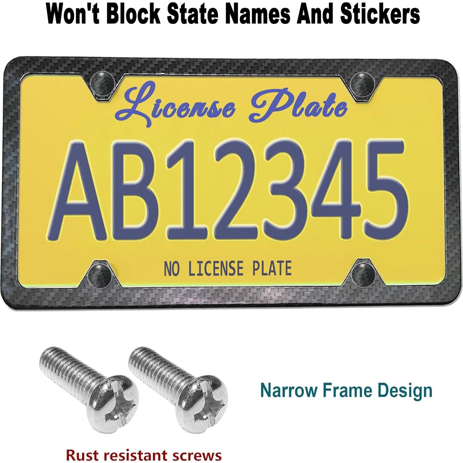 Combo Marco de Placa de Licencia FBJTDQ - Metal Carbono 30.48x15.24cm