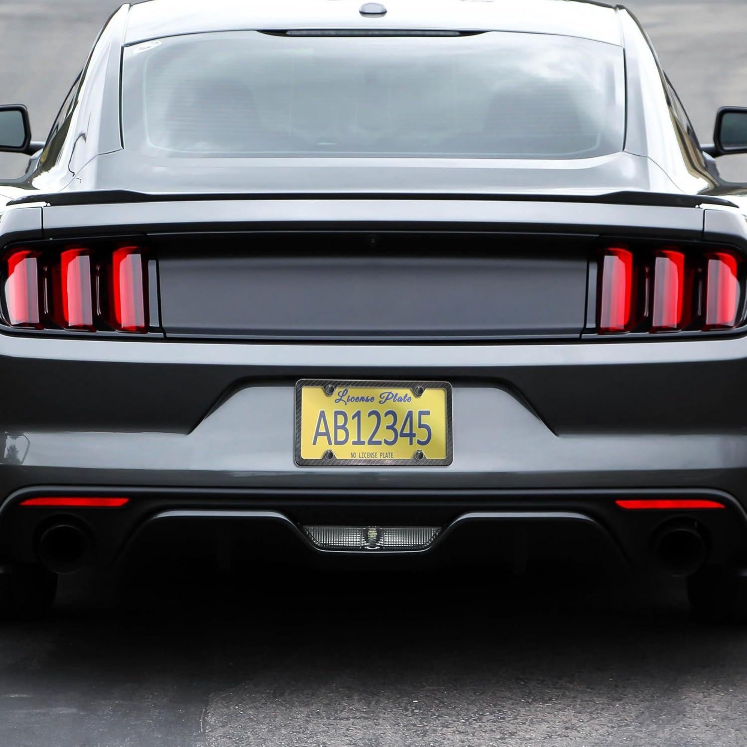 Combo Marco de Placa de Licencia FBJTDQ - Metal Carbono 30.48x15.24cm