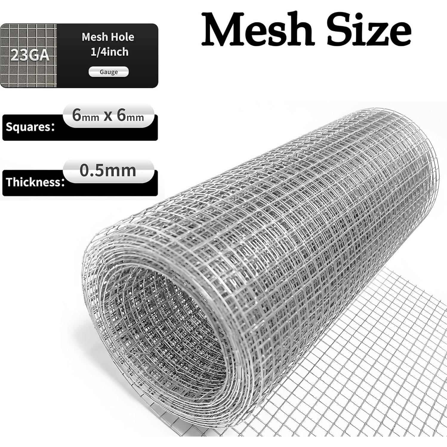 Malla de Hardware Galvanizada 10.16cm x 3.05m 23 Gauge Awioreton