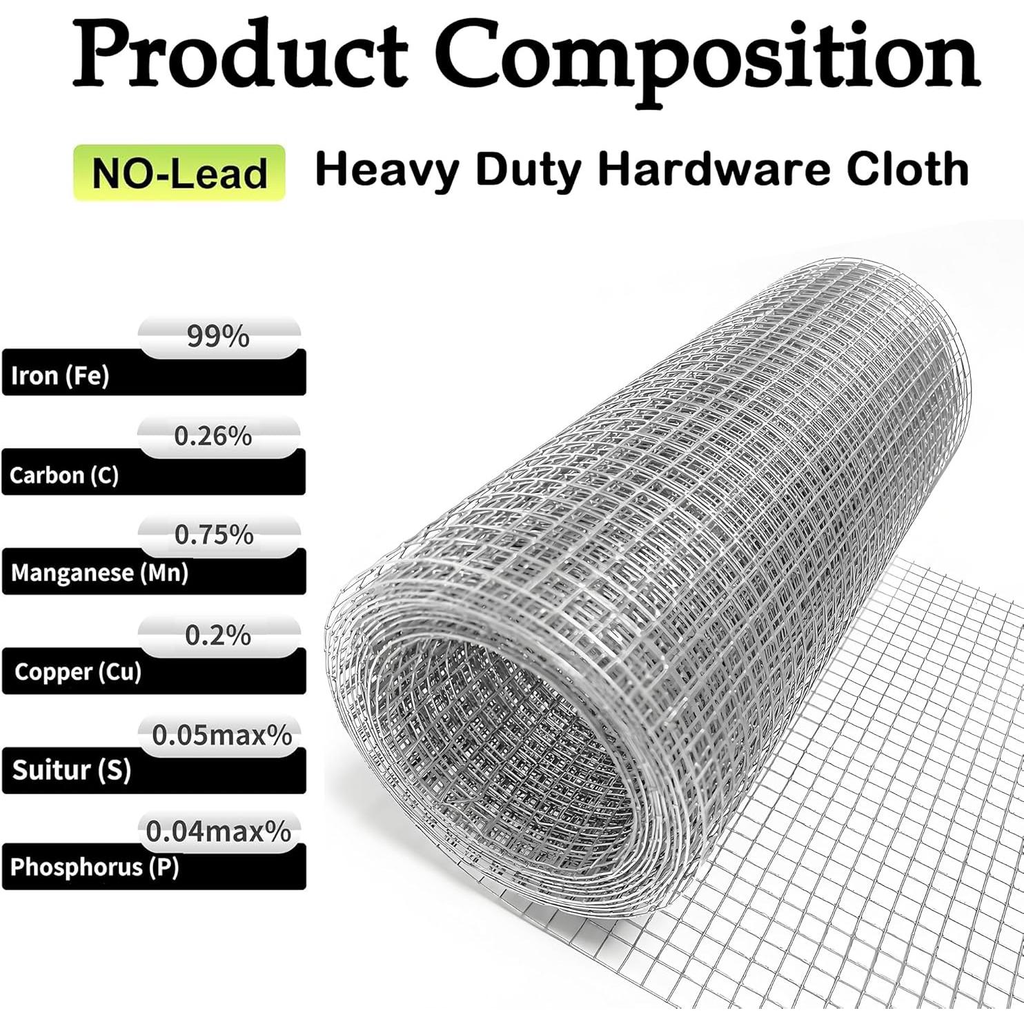 Malla de Hardware Galvanizada 10.16cm x 3.05m 23 Gauge Awioreton